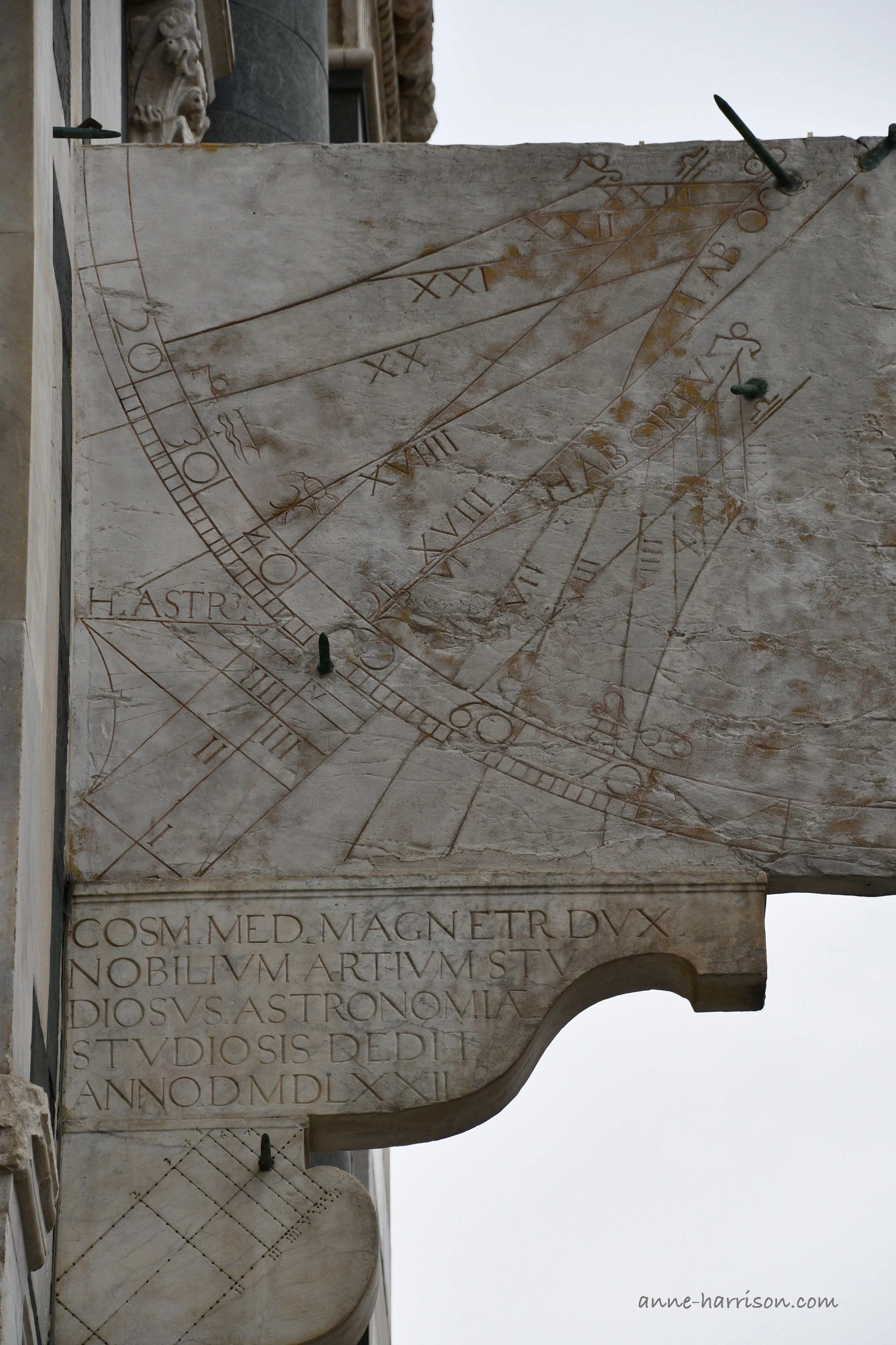 A sundial in the rain