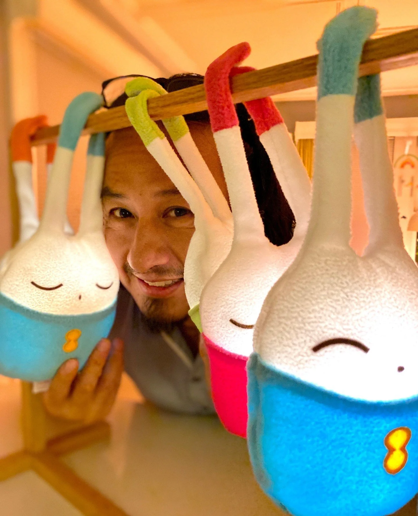 The man behind the product–literally. 🙃
He's gone through maaannnnnny iterations over the years, and still isn't done perfecting LuMi! We're working on a next batch of LuMis with some changes to the light module.
We're also exploring new