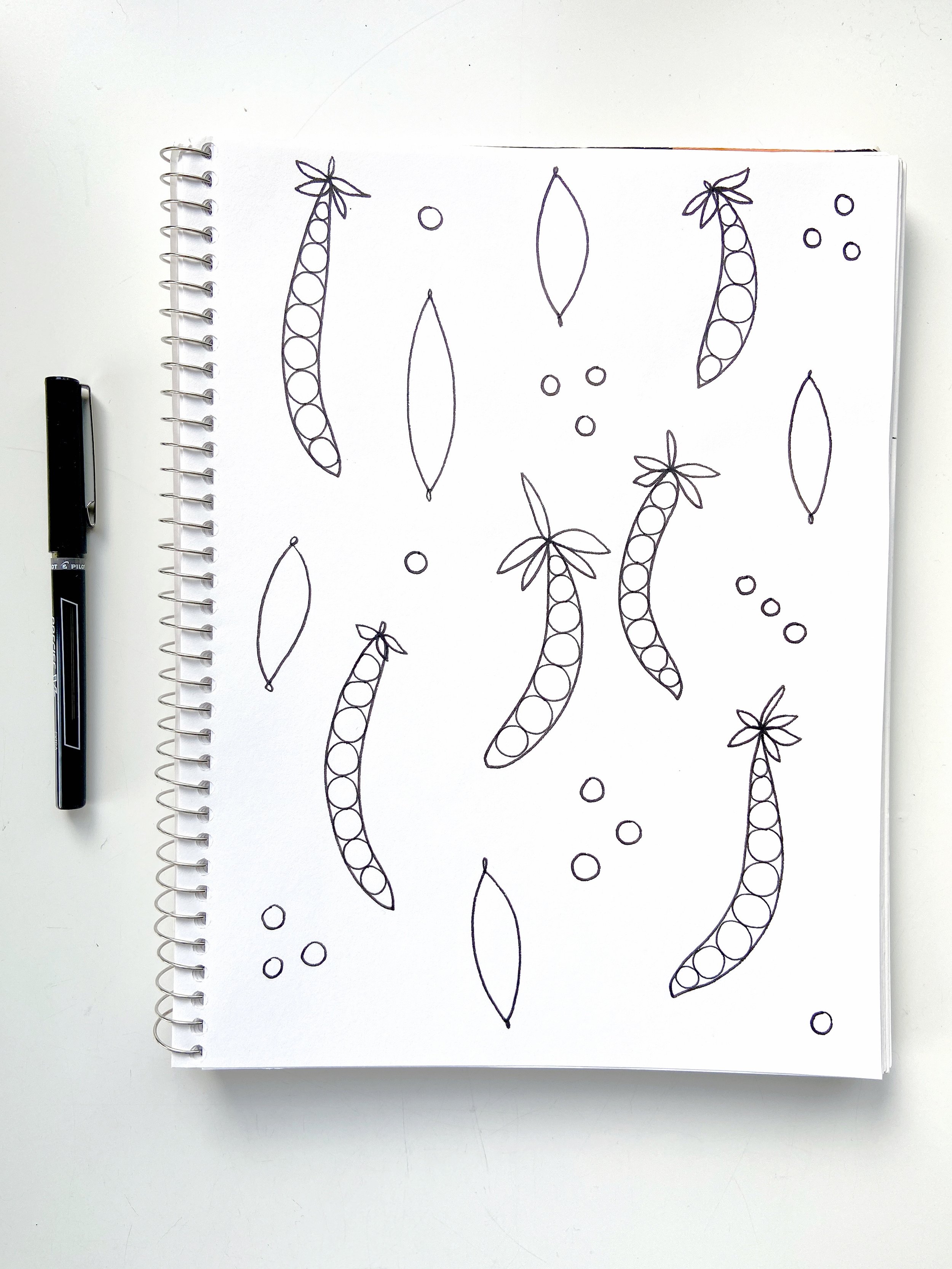 Peas and Pen.JPG