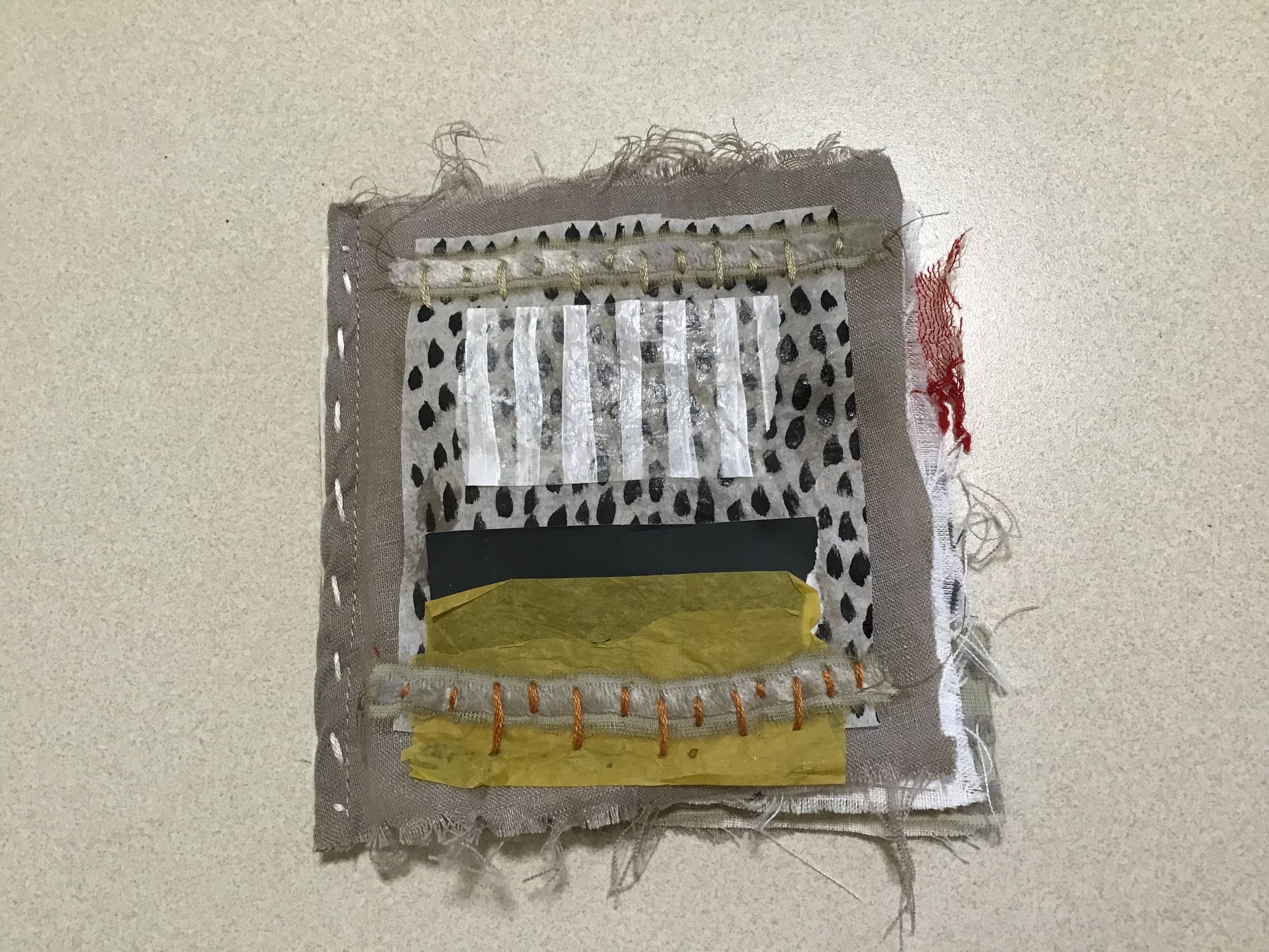 Buried Fabric Meditation Book Project, a global arts initiative created by Emma Freeman, textile artist and mixed media artist in Wisconsin to build community, share creative skills, and connect with nature in meaningful ways. We made hand embroidere