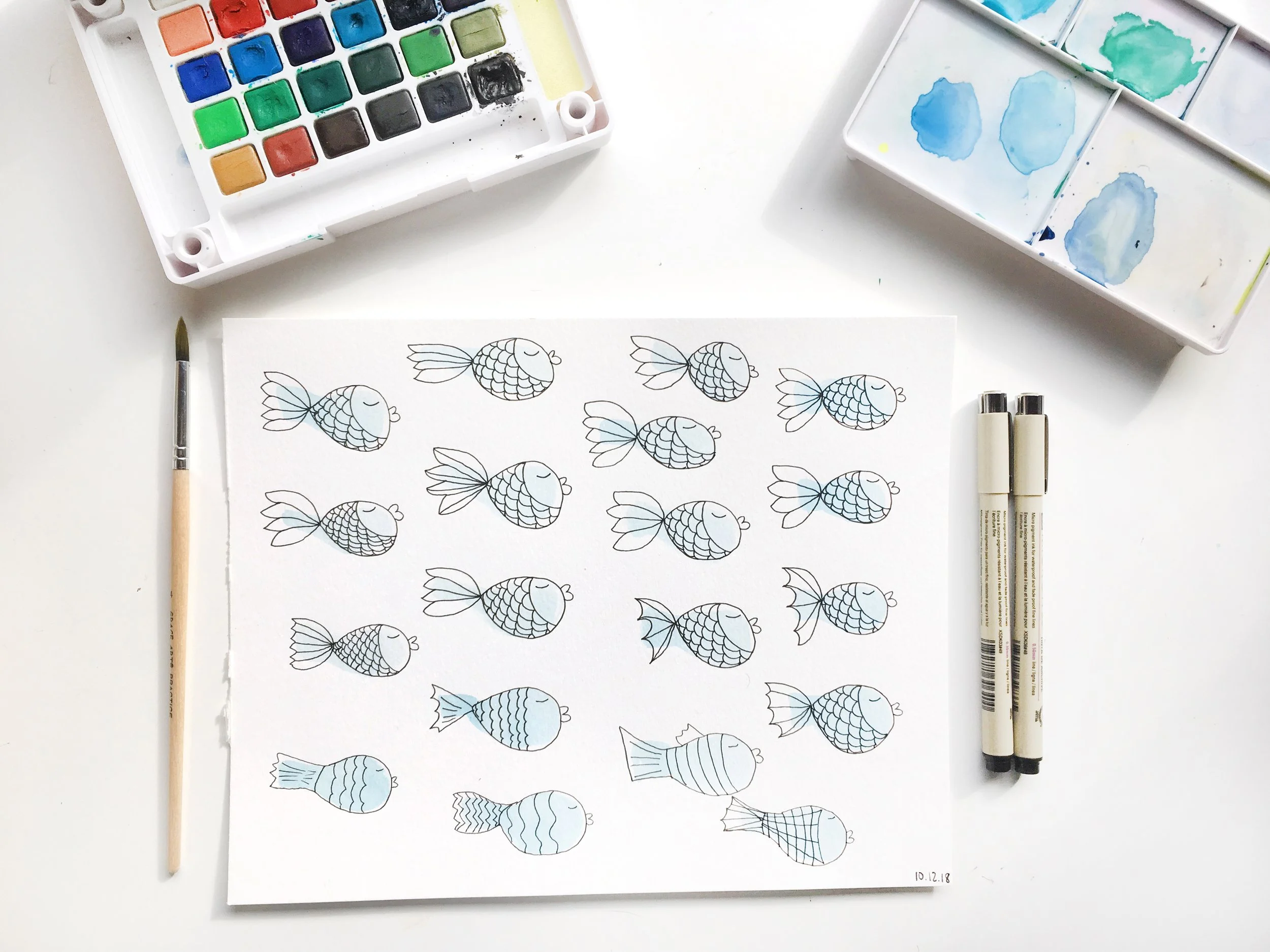 Fish Watercolor Drawing in Process-2018.jpg
