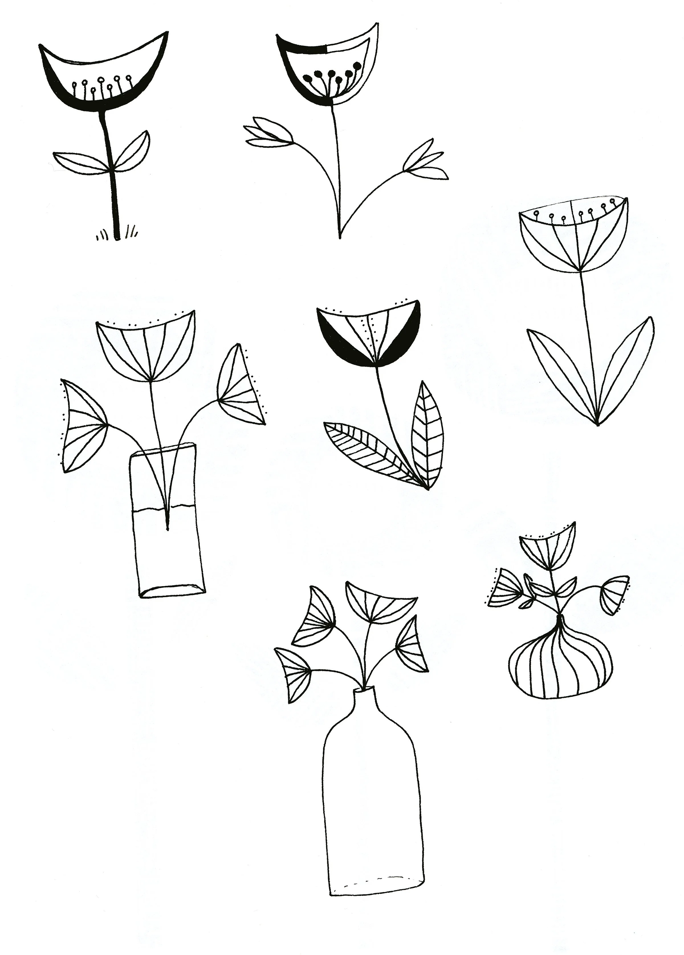 whimsical doodles and drawings by Emma Freeman Art, colorful, happy illustrations done by hand by Emma Freeman Art in Wisconsin, sketchbook artist, learning to draw, meditative drawing, drawing for fun, quirky nature drawings and illustrations