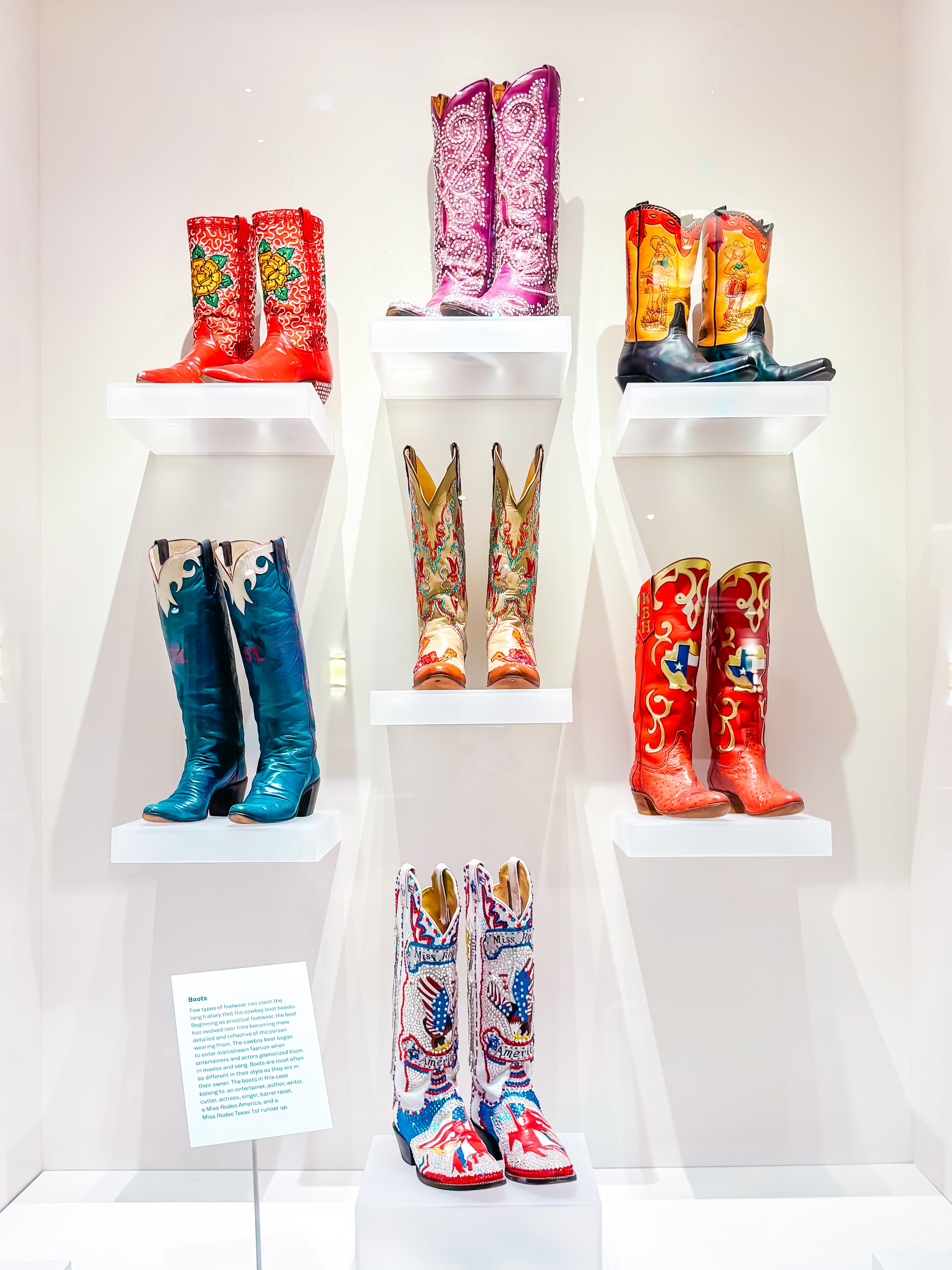 Colorful decorated cowboy boots