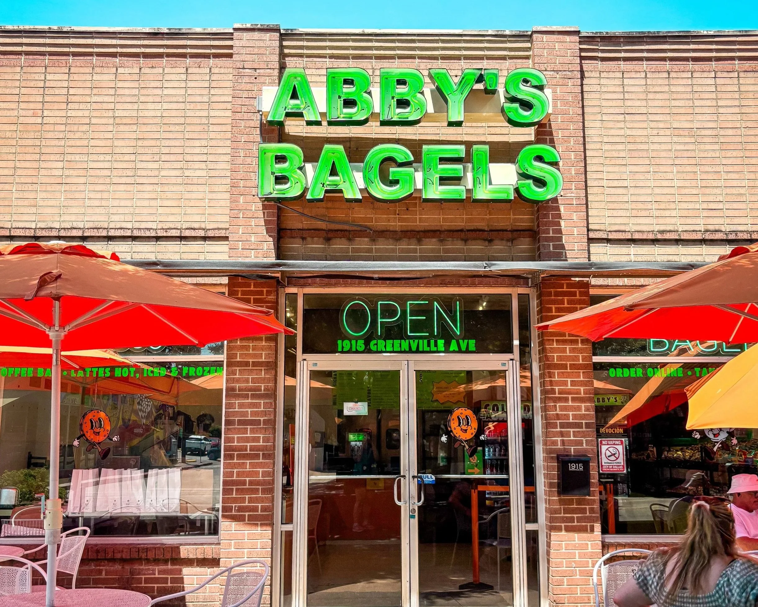 Outside Abby's Bagels