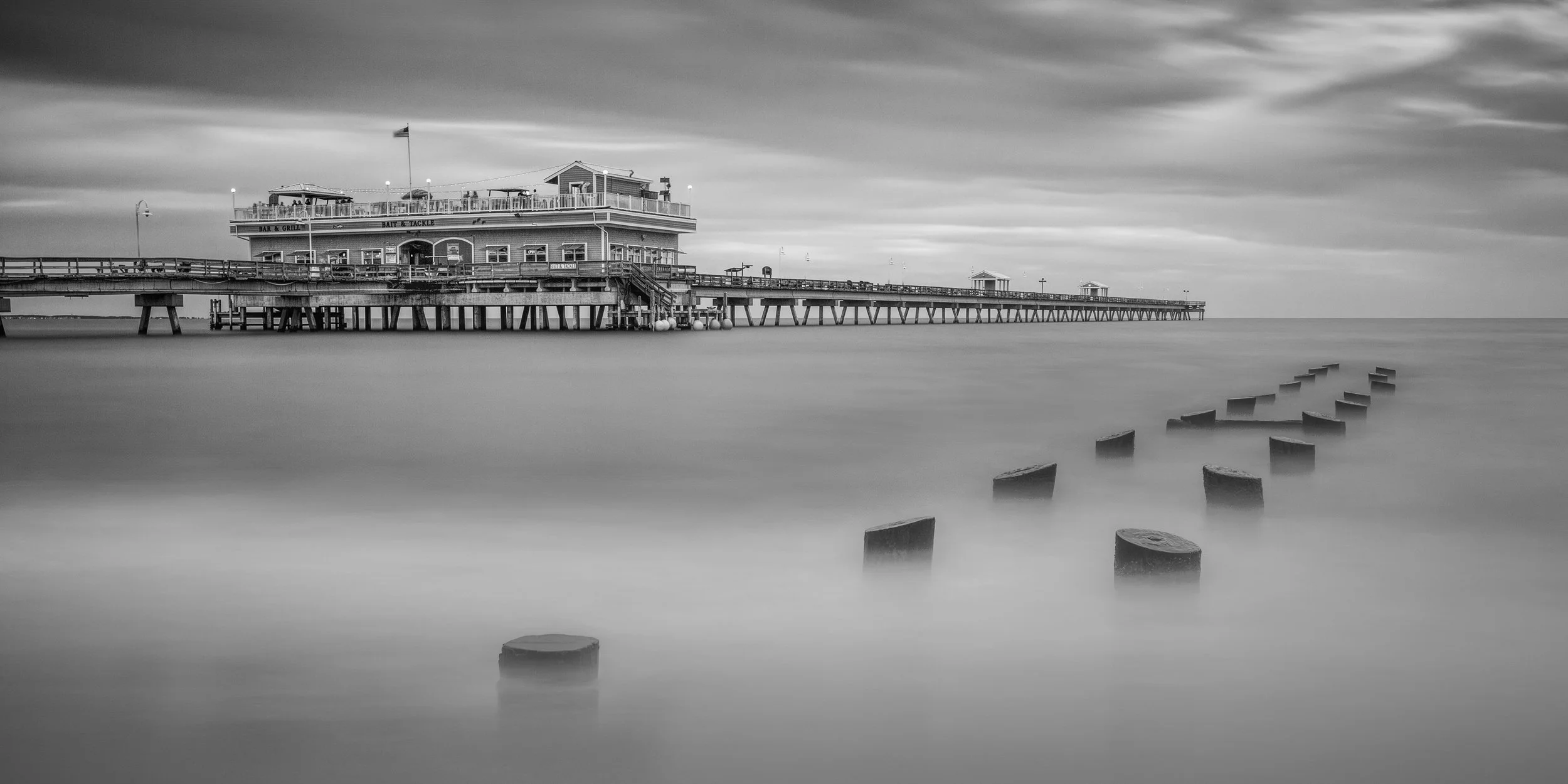 Harrison Pier in B&W