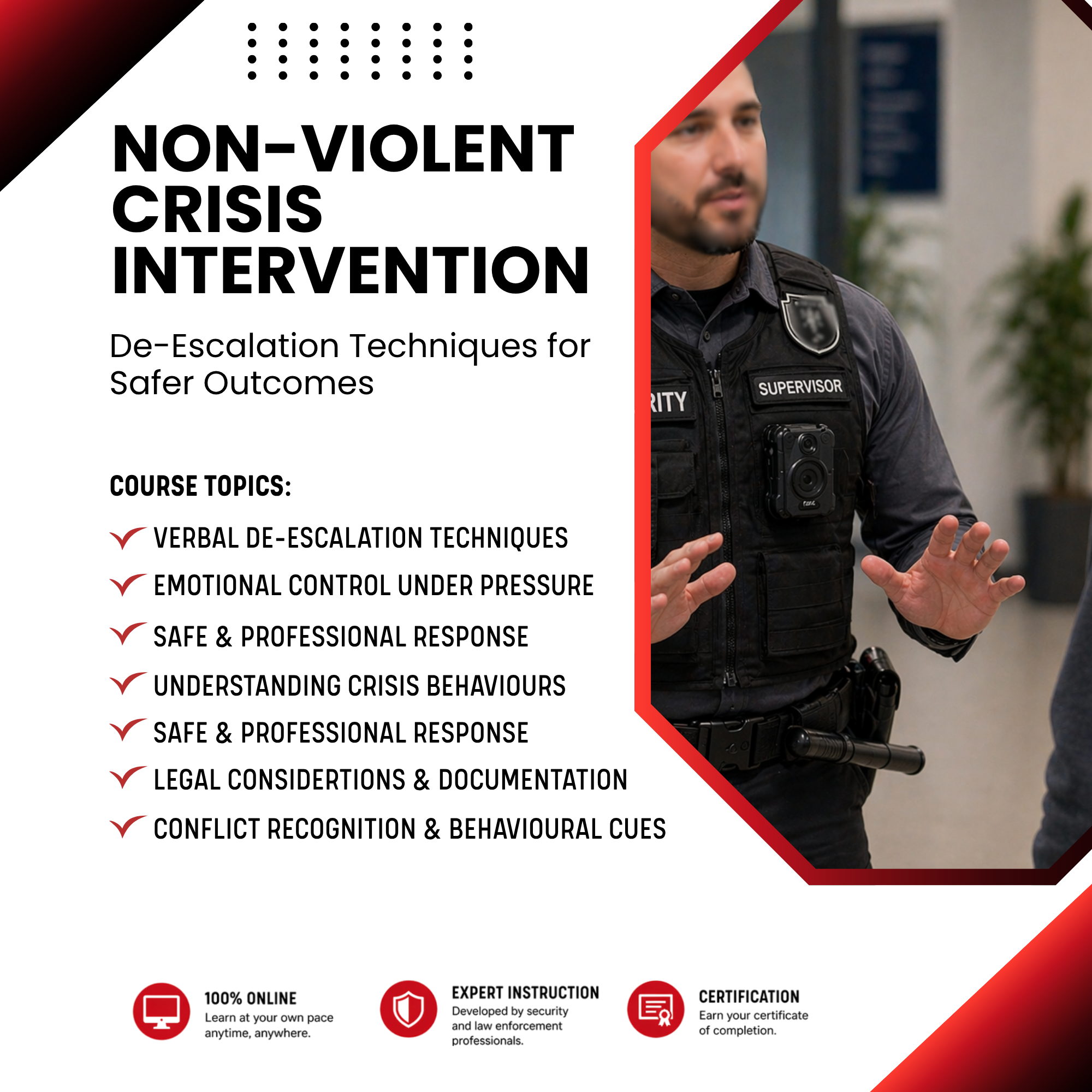 Non-Violent Crisis Training & Verbal De-Escalation (Online)