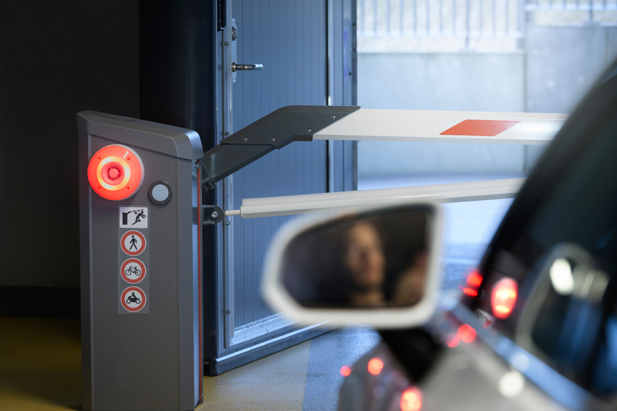 Vehicle access control gate system with automated barrier and security monitoring