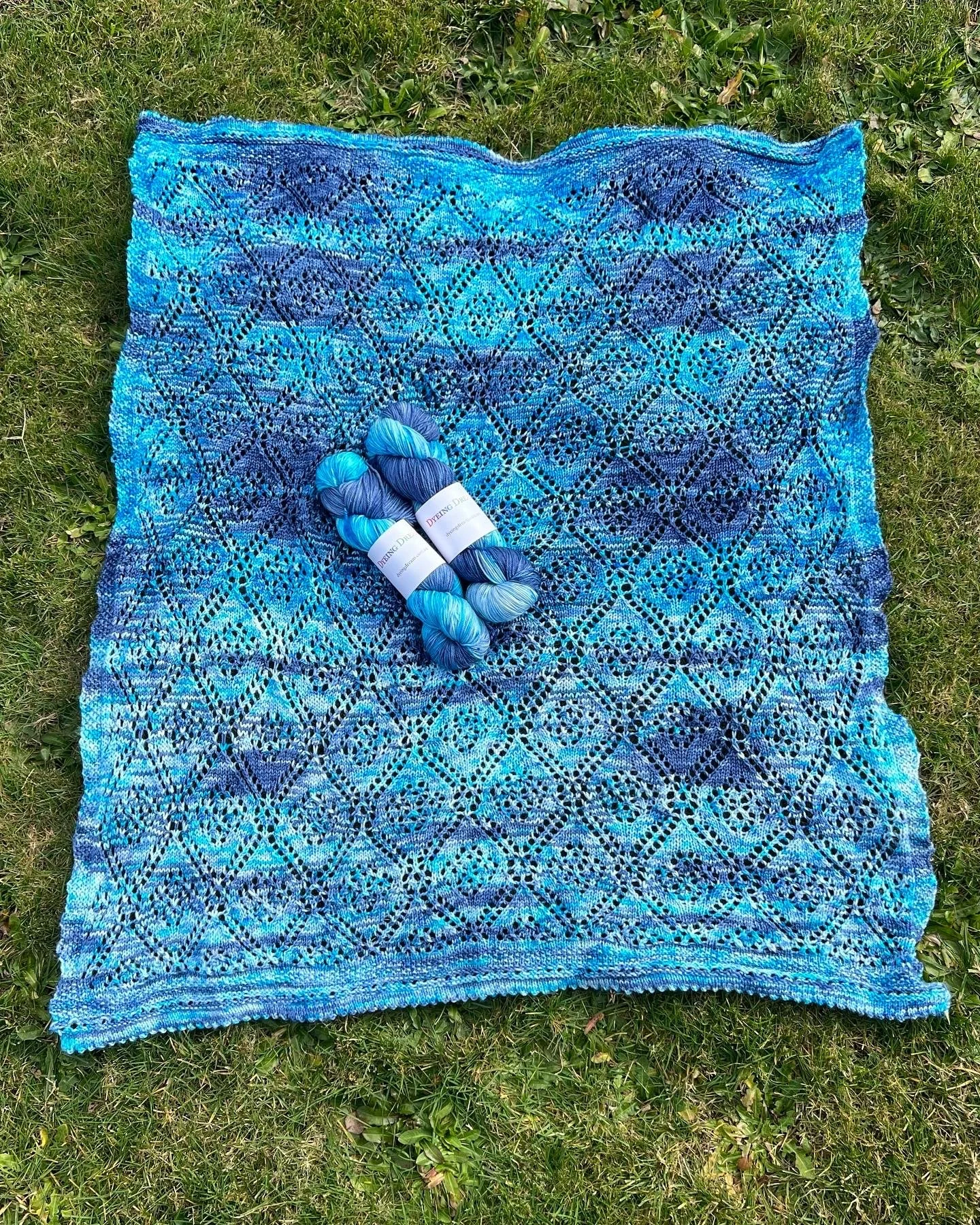 Baby Blanket  made with     Blue Sock Yarn      Pattern:     Sea of Dreams   by  @polkadotsheep on Instagram 