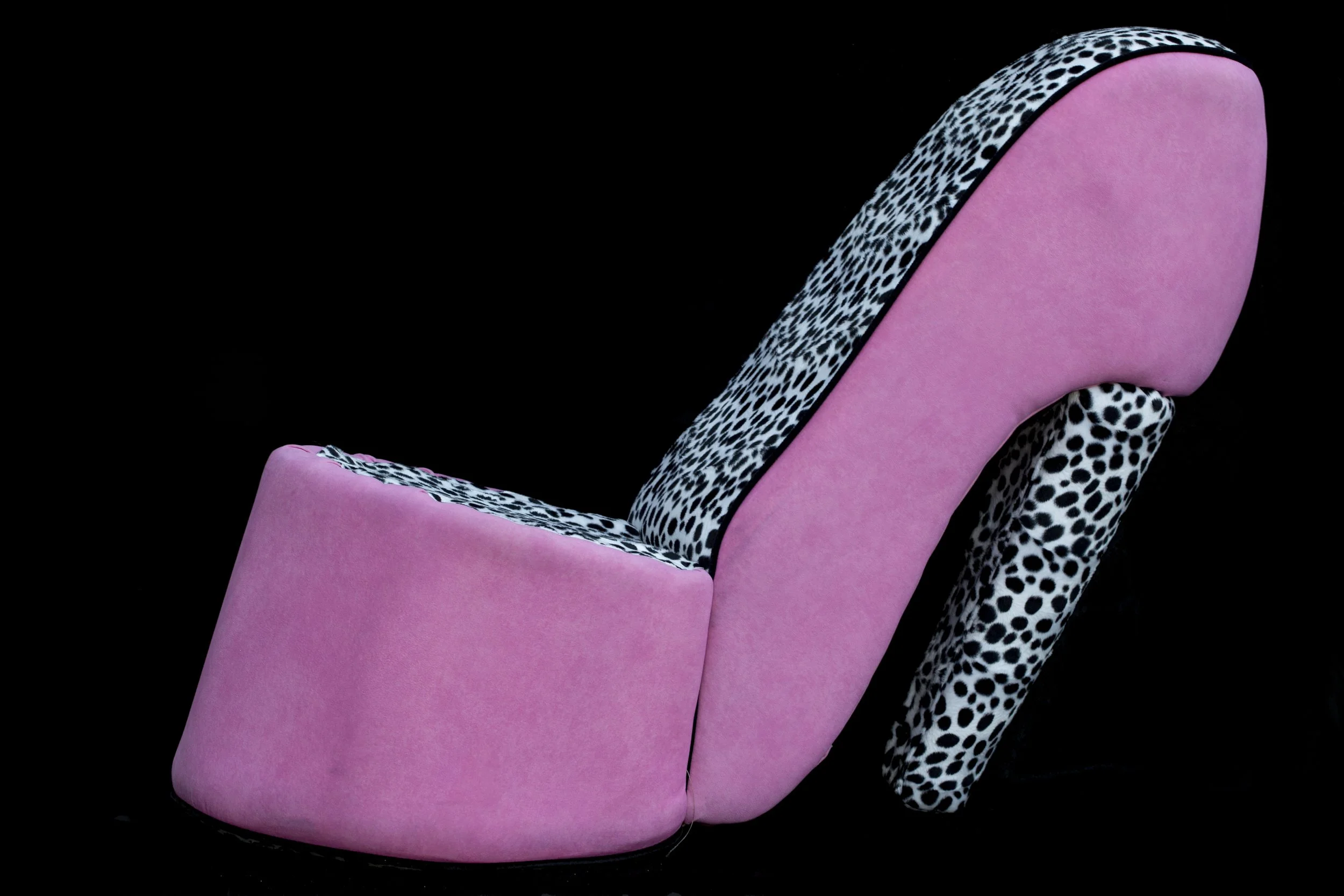Pink, Animal Print High Heel Chair