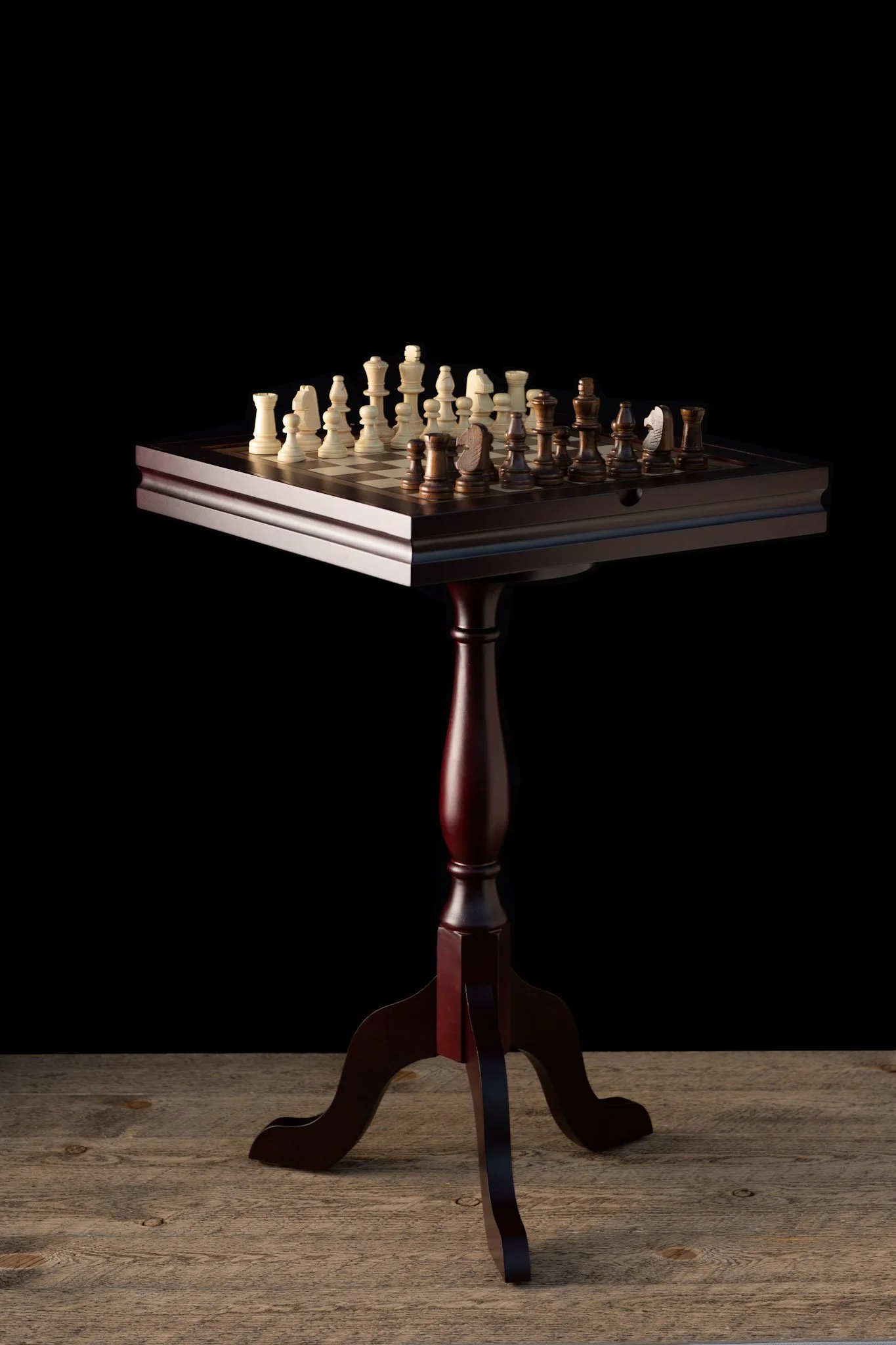 Wooden Chess and Backgammon Table