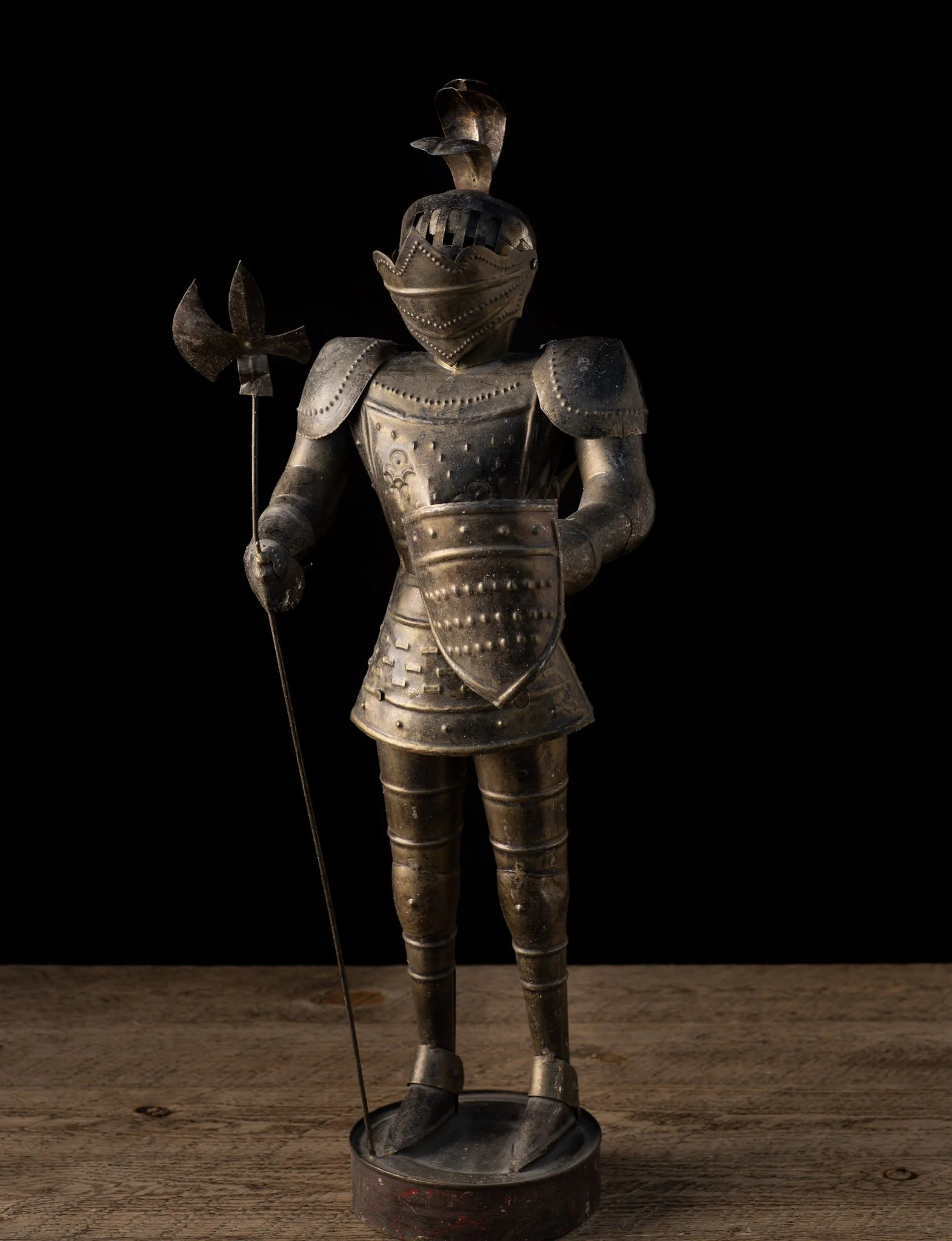 Vintage Metal Knight Sculpture
