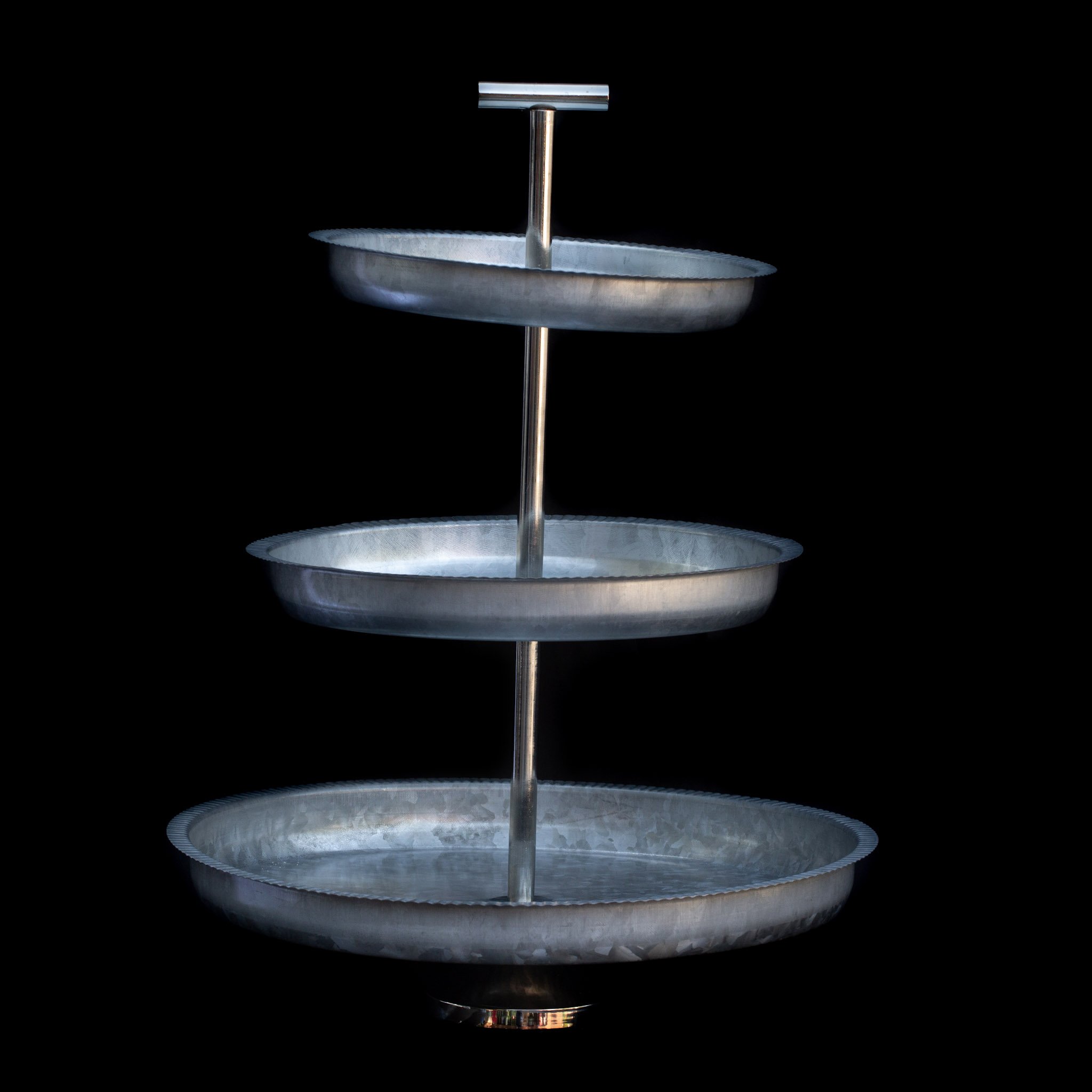 Galvanized Metal 3-tiered Serving Stand