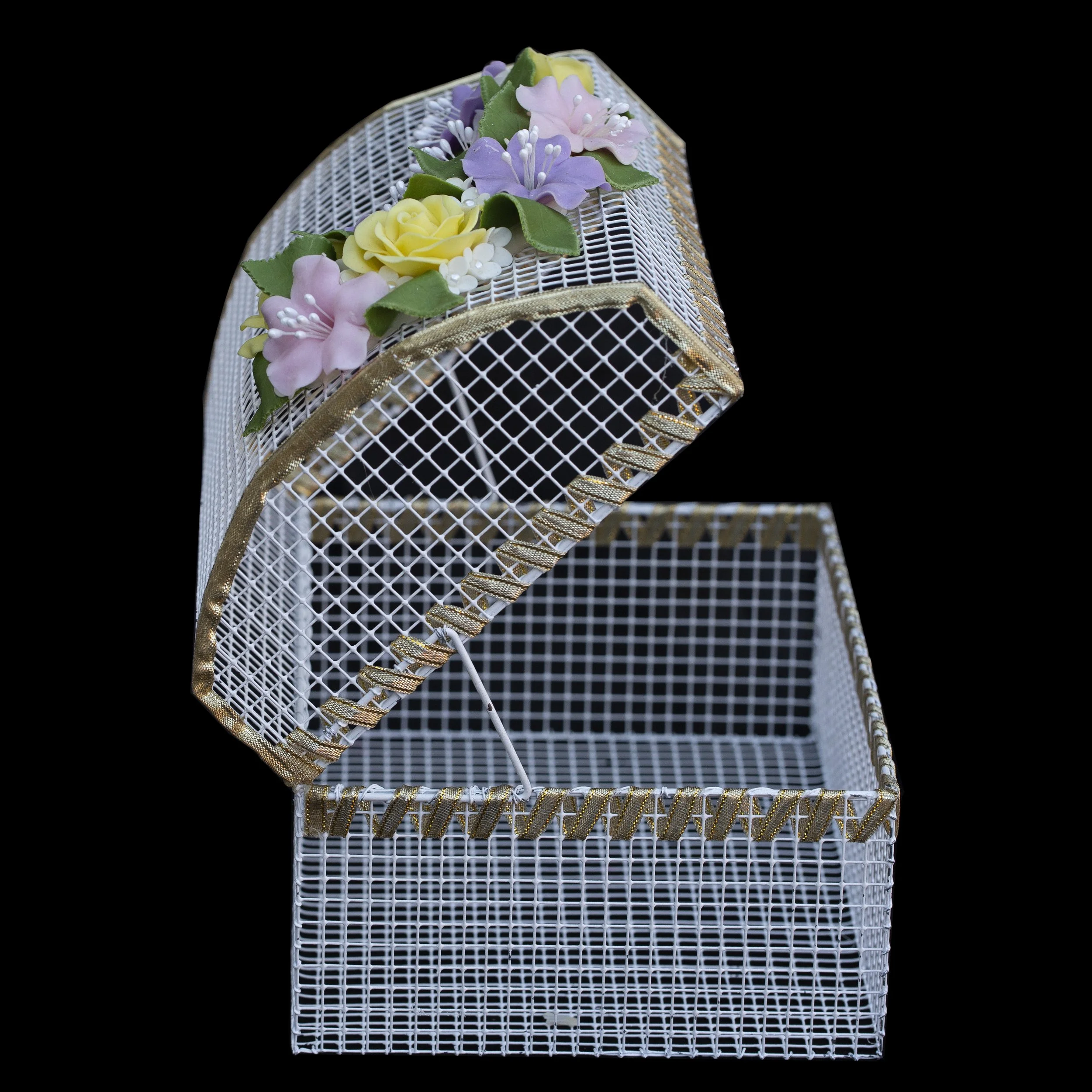 Decorative White Mesh Basket