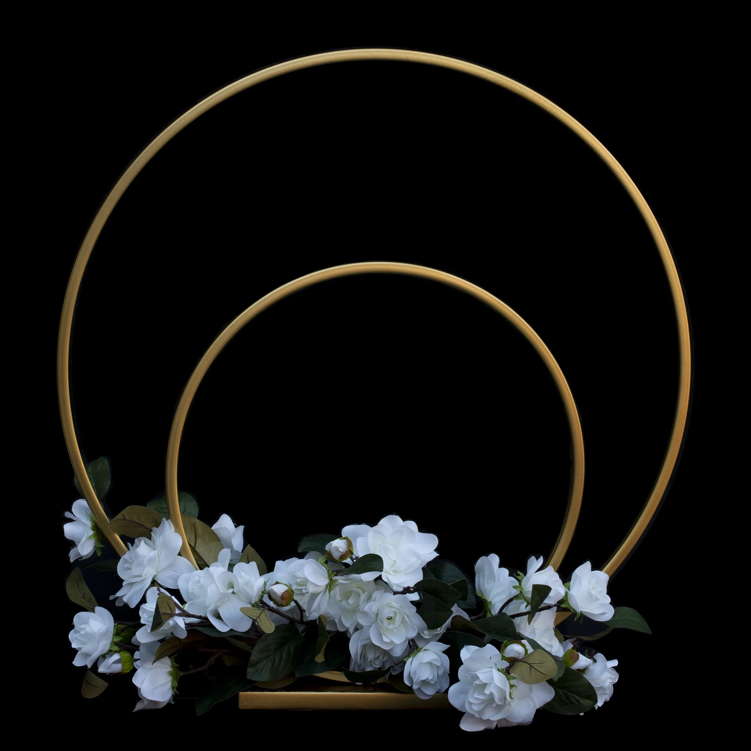 Gold Double Hoop Floral Centerpiece
