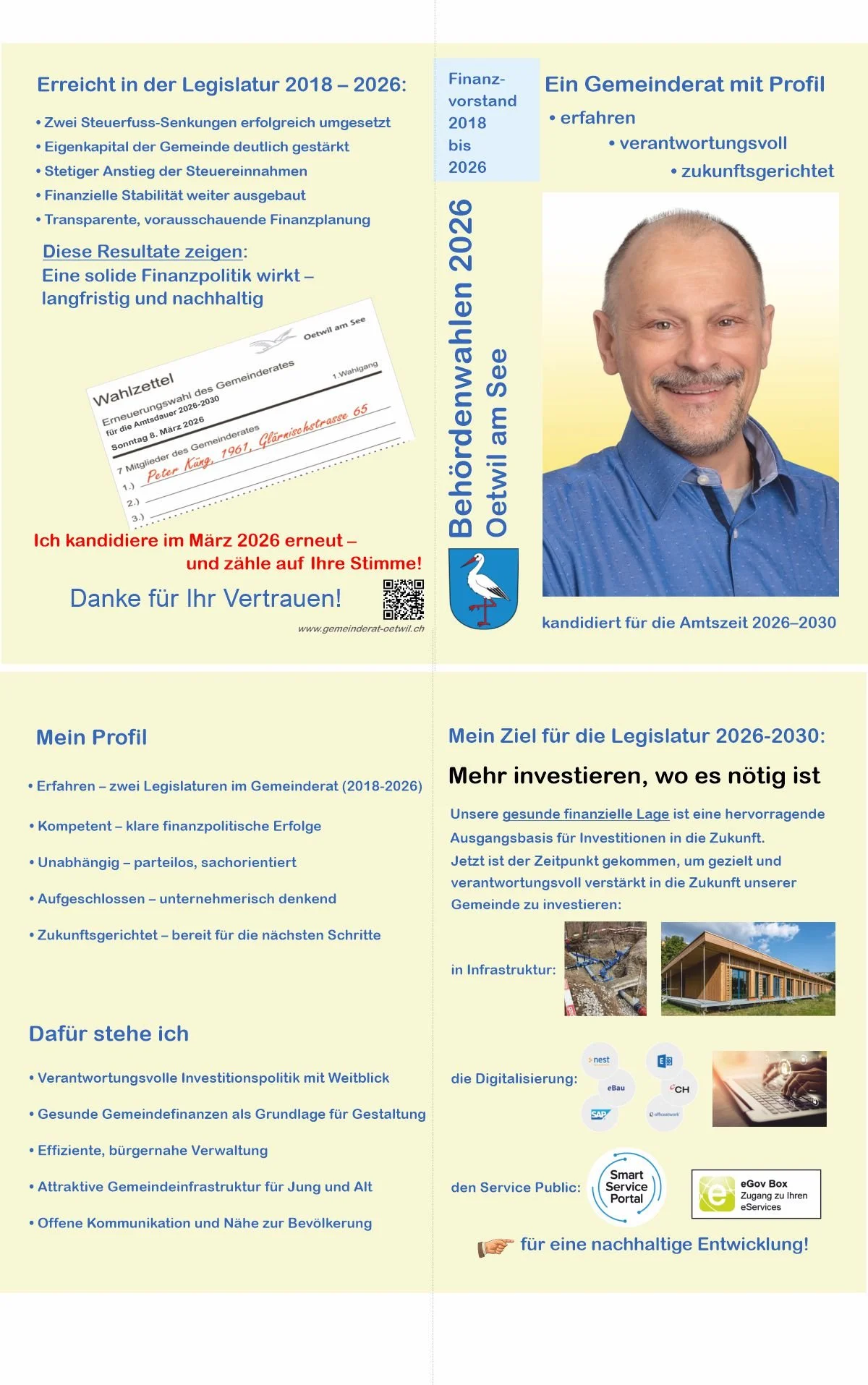 Informationen zum Finanzvorstand Peter Küng zu den Wahlen 2026