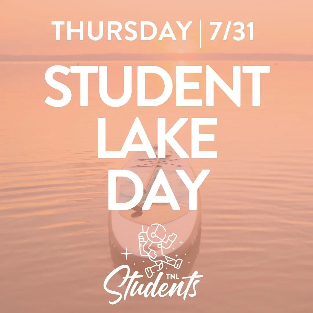 All MS/HS students (and their families) are invited to a Lake Day on Thursday, July 31st, at Bear Creek Lake Park (15600 W Morrison Rd, Lakewood, CO 80228)!

TNL will provide lunch and drinks; feel free to bring whatever snacks/food you&rsquo;d like!
