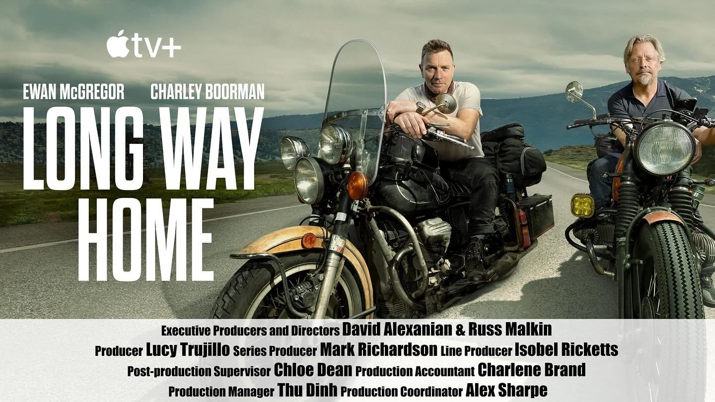 In today&rsquo;s episode of 
Long Way Home @longwaytvofficial on @appletv,
Ewan McGregor &amp; Charley Boorman ride their motorbikes through Grebbestad, and who do they meet? 👀 
Me and Dani, at my friend Linnea&rsquo;s cabin (she&rsquo;s the Seaweed