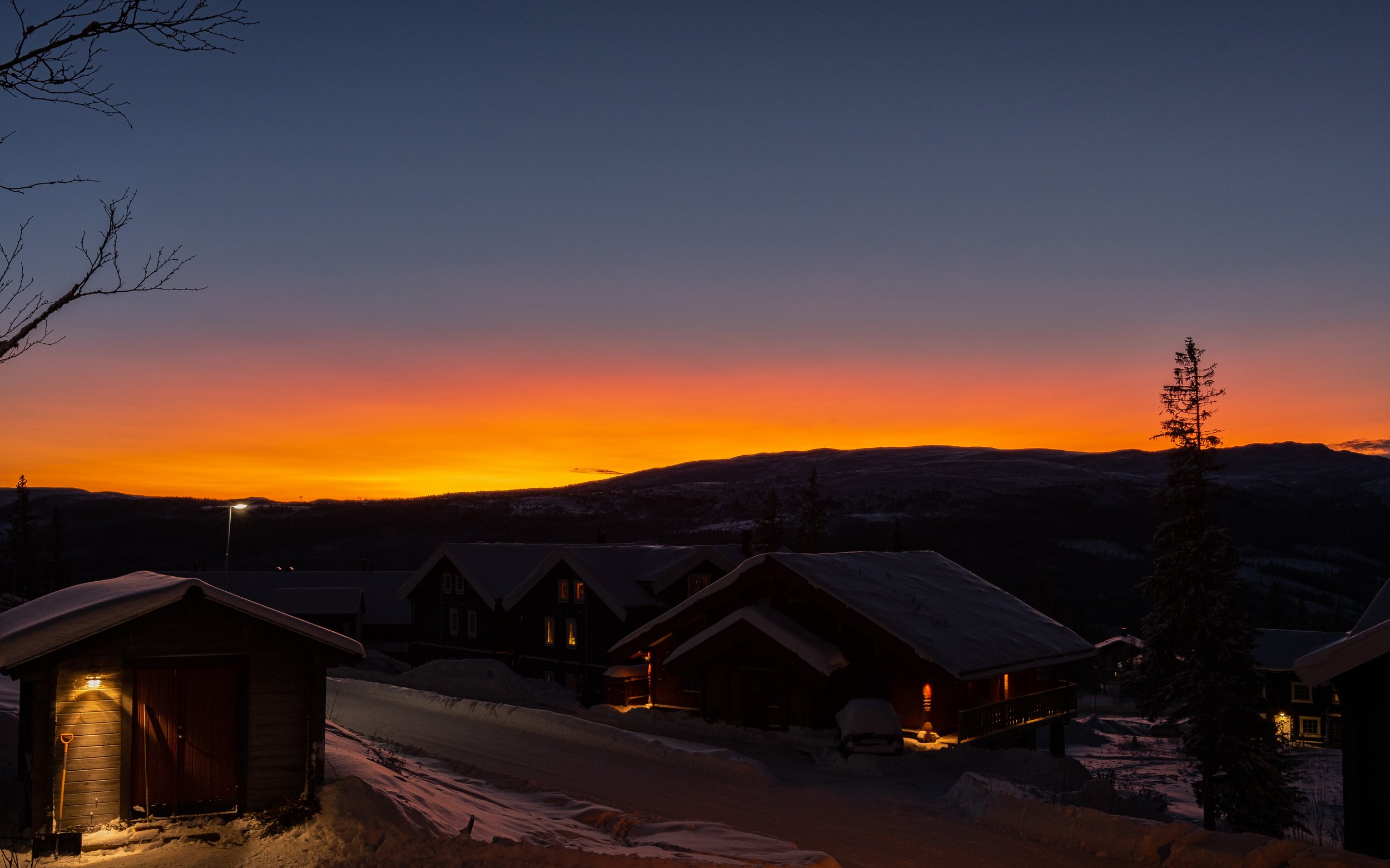 Åre sunset_Swade. Magic winter landscape up north in the swedish mountains.
  