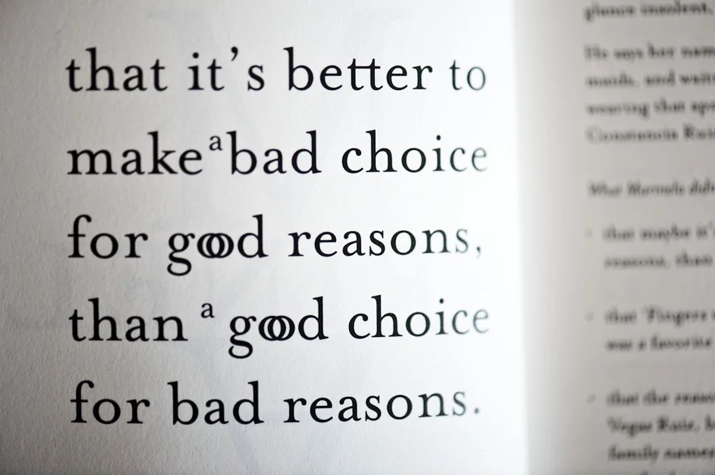 FirstTimeSheFell: Bad Choice for Good Reasons