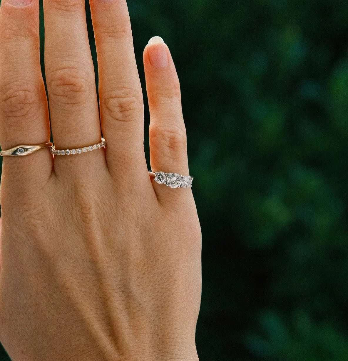 The ring you get when your jeweller (who is also a gemmologist, diamond-grader, repairer and award winning designer) to make your engagement ring from your partner&rsquo;s heirloom family ring. 

You heard that right, these diamonds and platinum were