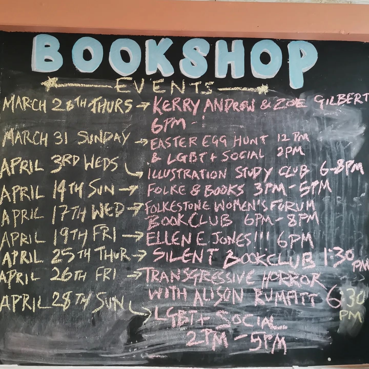2024 April events at the The Folkestone Bookshop! 

Our tickets are close to sold out for our Transgressive Horror and Screen Deep events, so don't miss out. Links in our bios and our website. 📚
