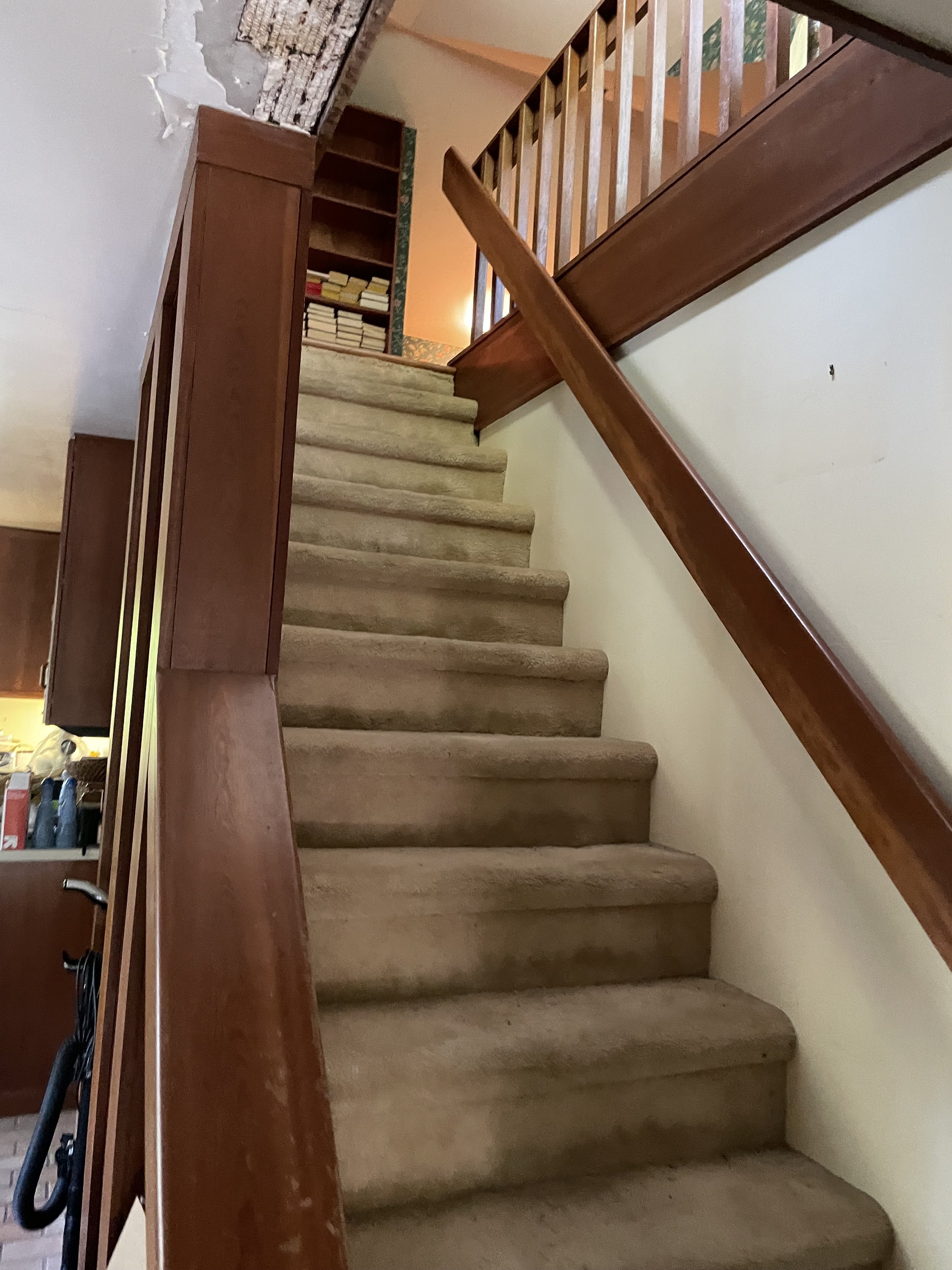 Circle Drive home before stair renovation — Durham NC interior architecture and design
