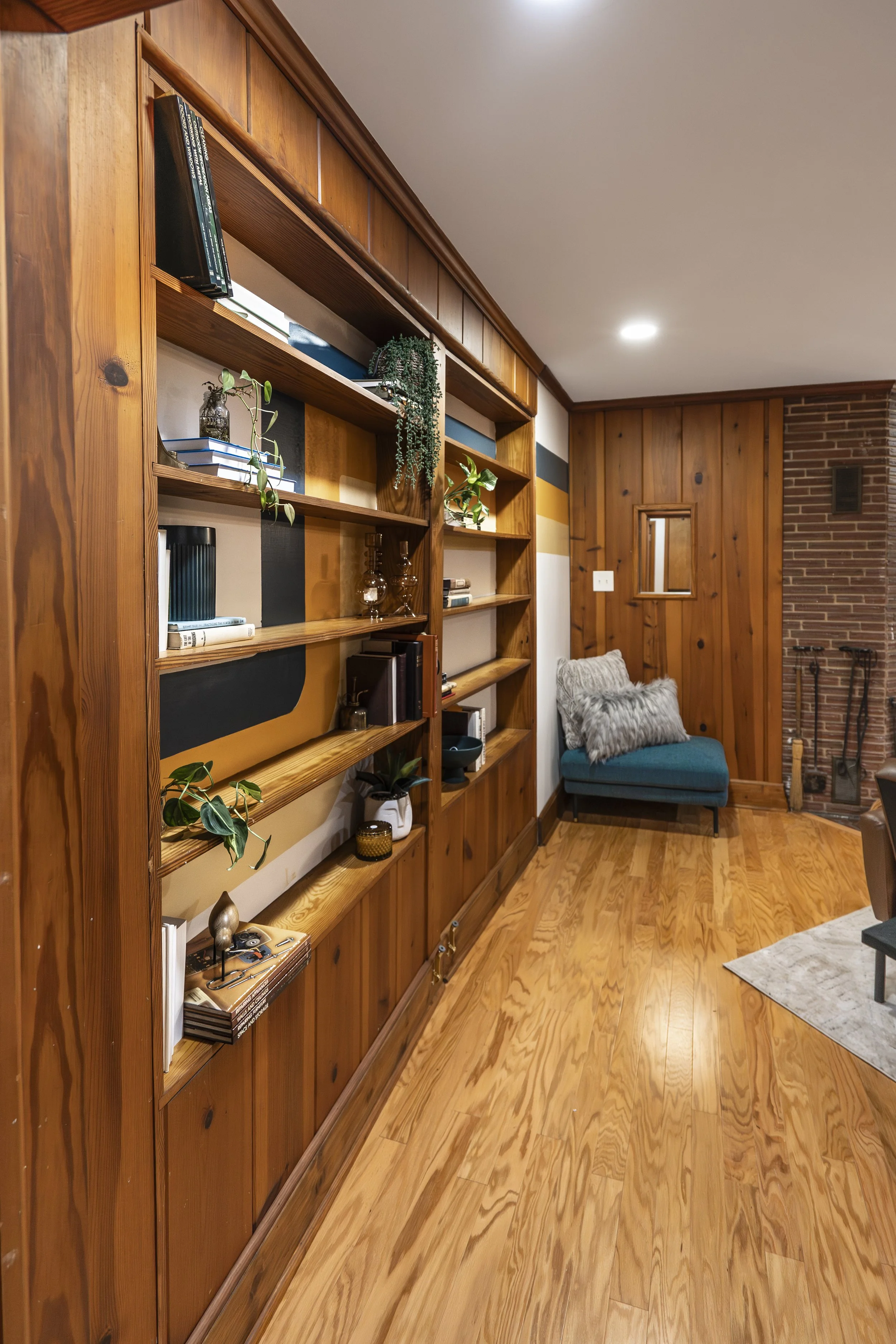 Circle Drive home after living room renovation — Durham NC interior architecture and design