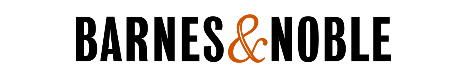 Barnes and Noble logo with black text and orange ampersand