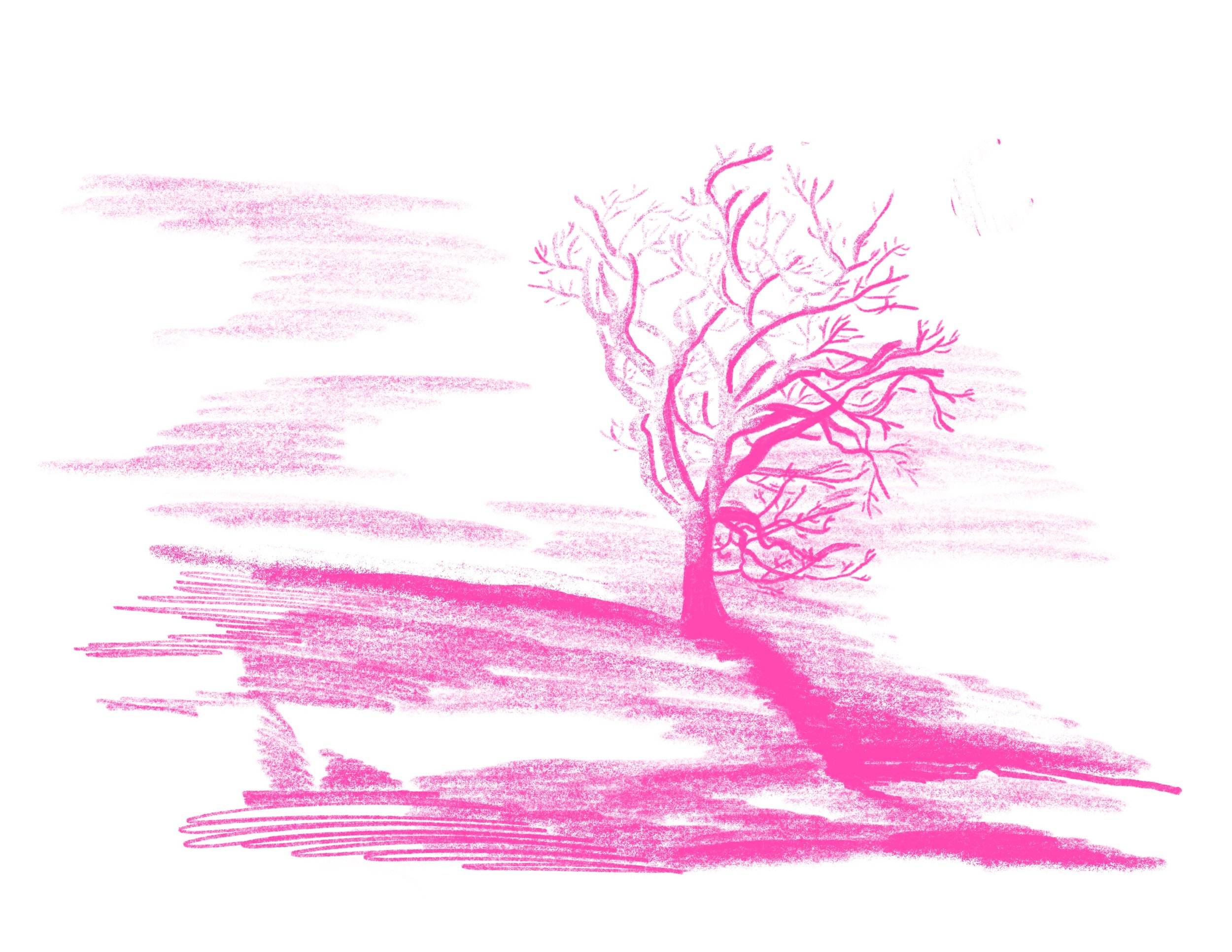 Fluorescent pink layer. One thing that makes the Risograph printer different from other printers is the fluorescent ink