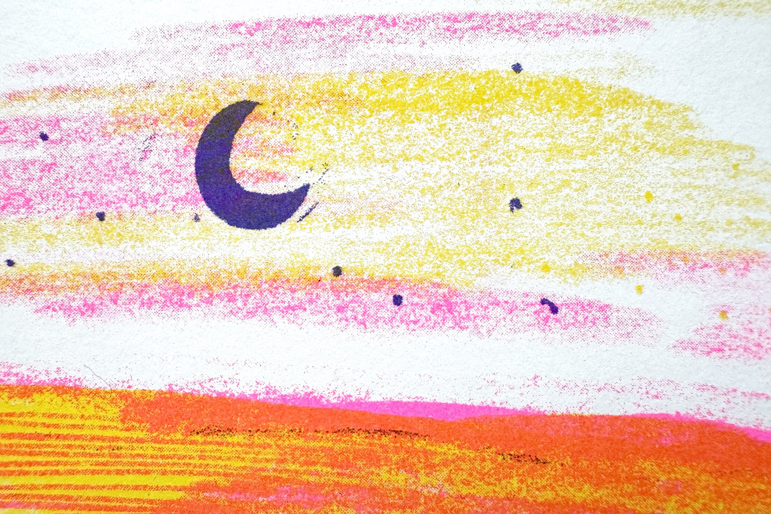 Detail shot of print. Riso prints often have a unique gritty texture which can vary from print to print