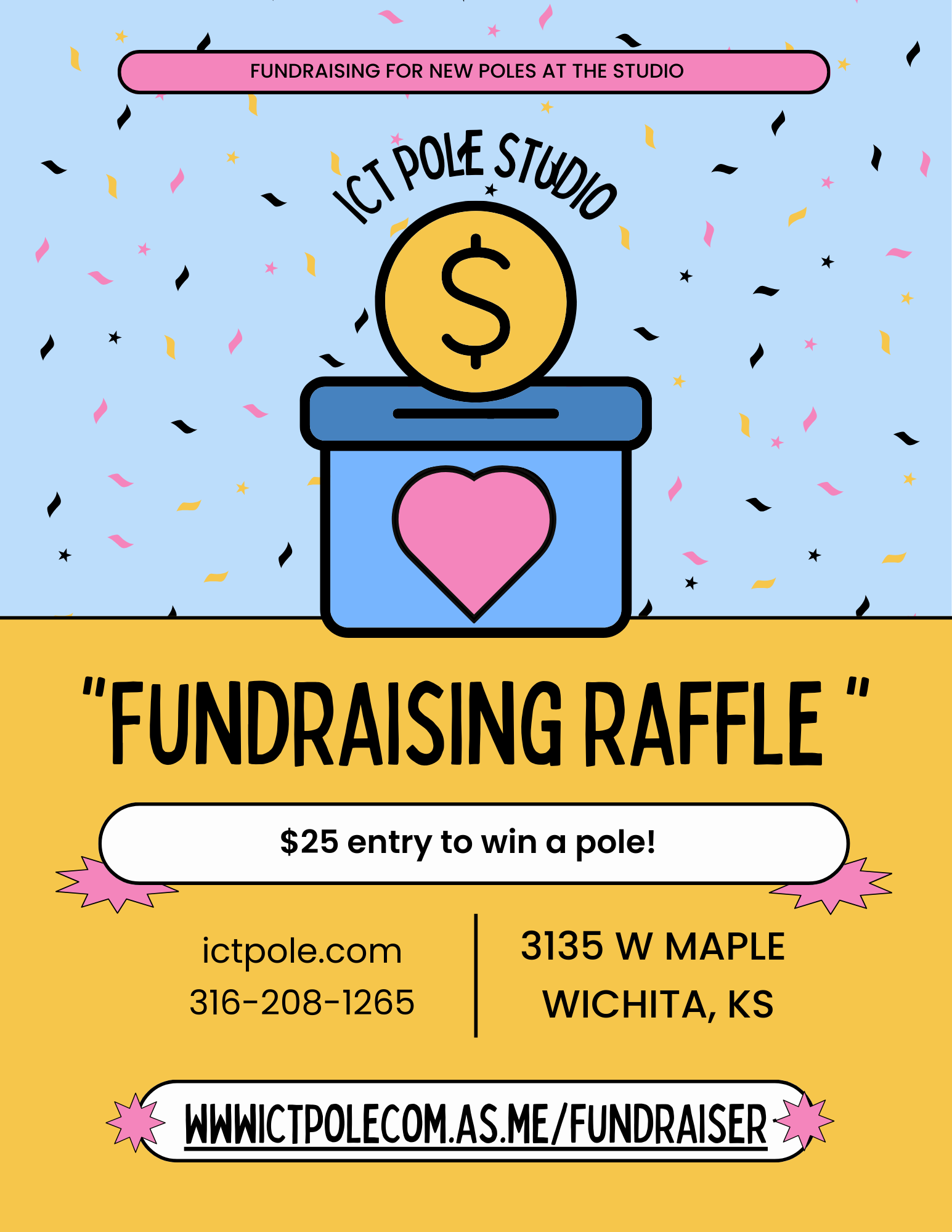 Pink and Yellow Dynamic Event Charity Raffle Fundraiser Flyer.png