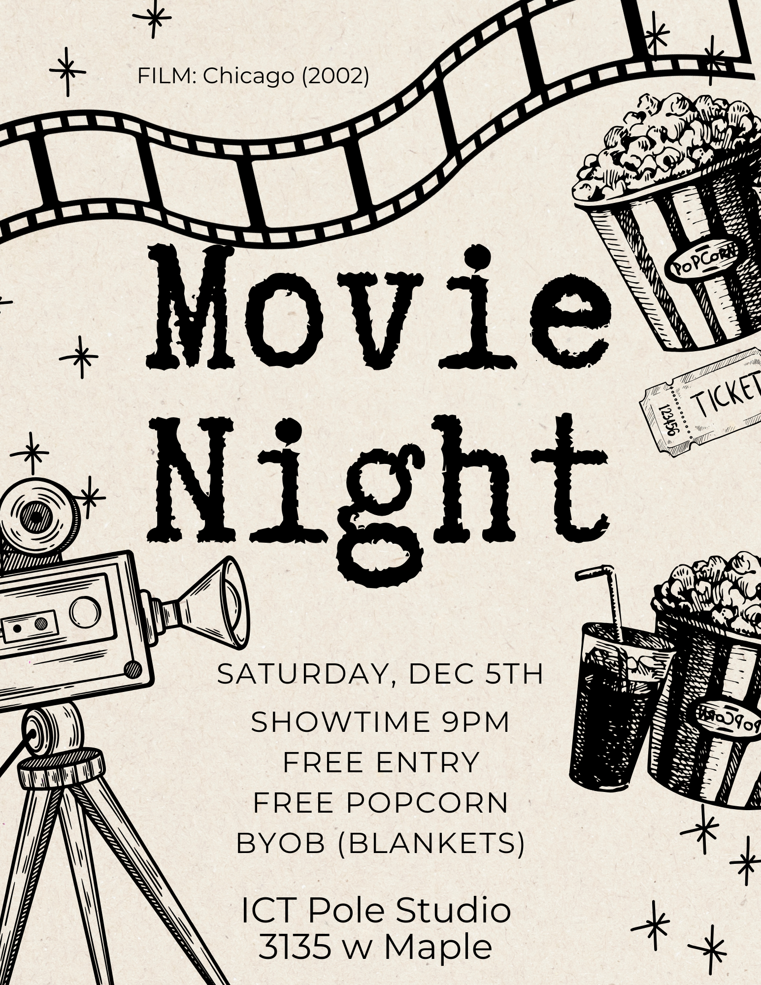 Beige Black Retro Illustrative Movie Night Flyer.png