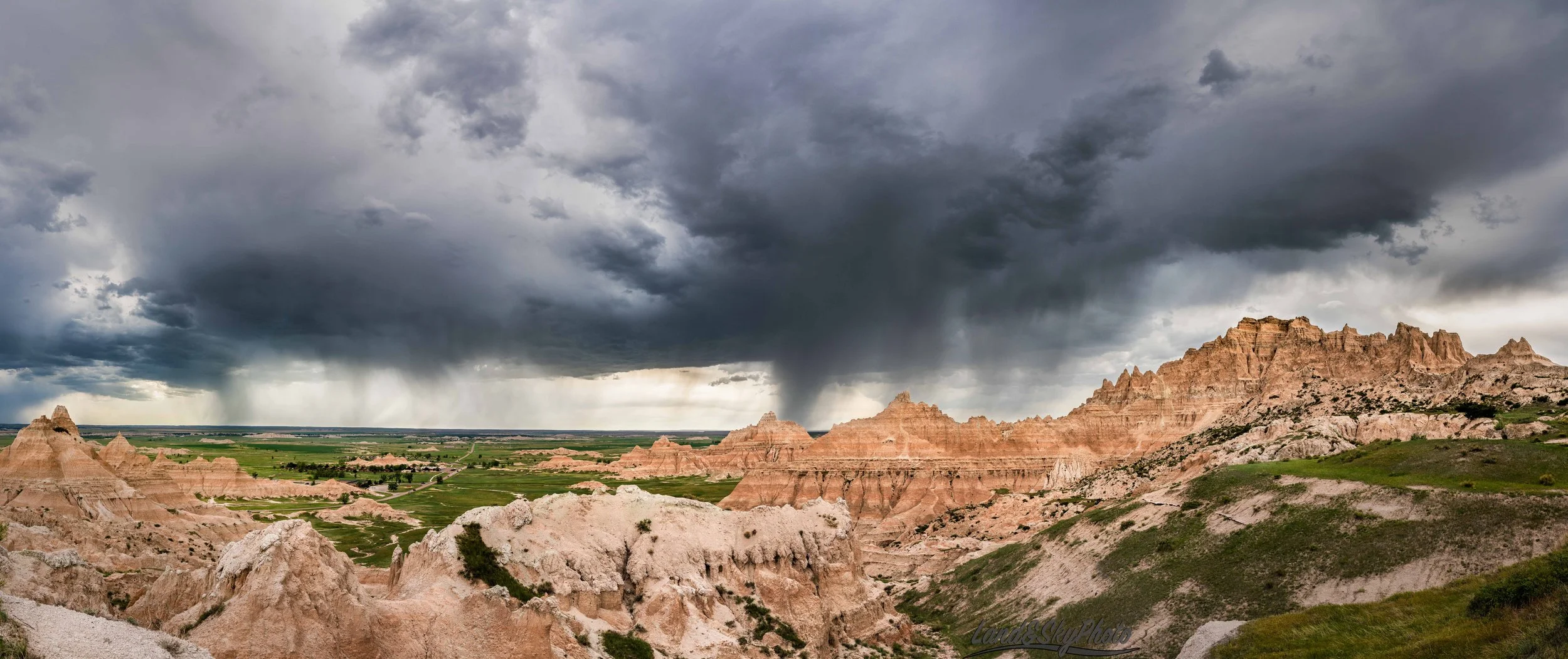 Some high based rain showers set the stage for some photogenic scenes in the South Dakota Badlands.