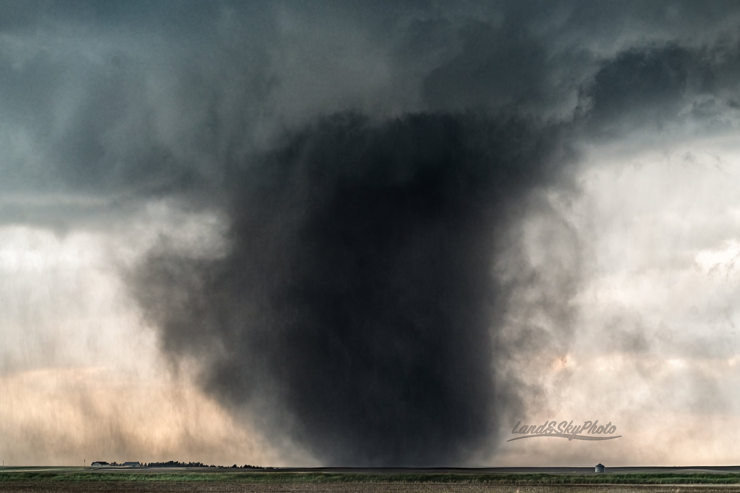 A massive dusty tornado touches down near Kimball, Nebraska 