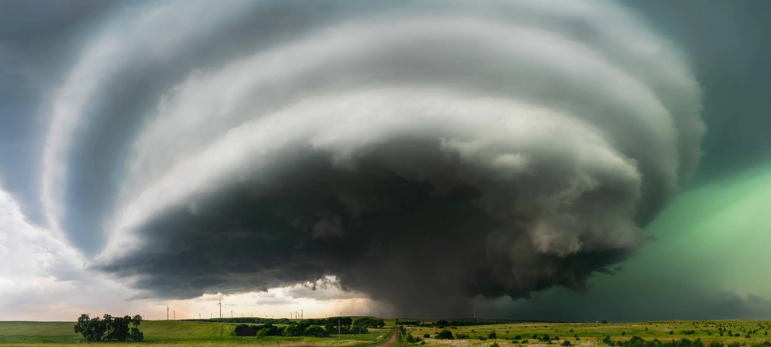 A sculpted monster supercell with a hidden tornado near Beverly, Kansas 