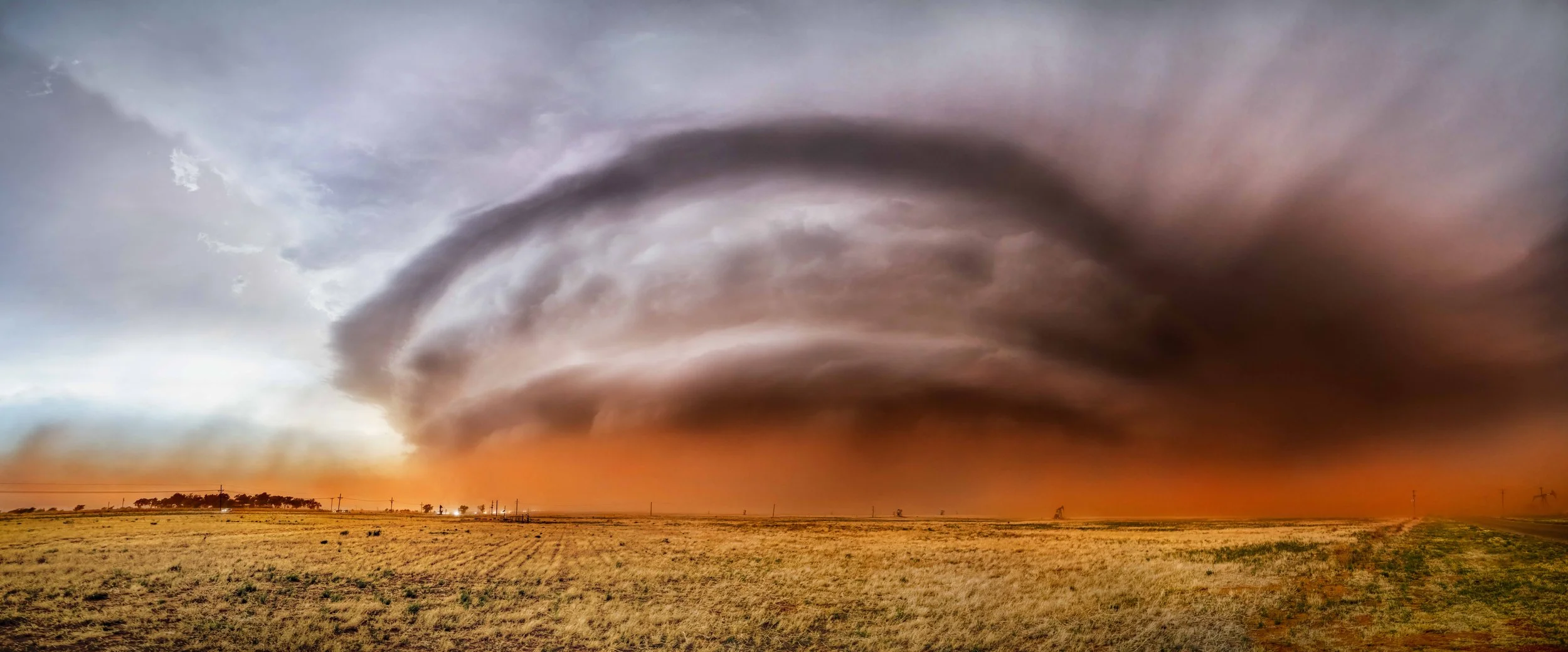A UFO like supercell inhales West Texas dust near the town of Morton.