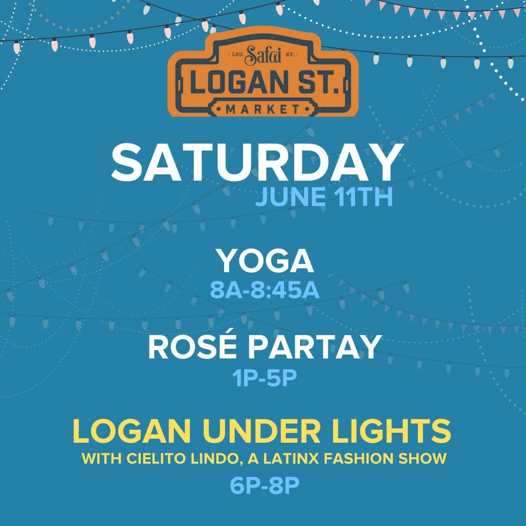 Make your plans to visit Logan Street Market this weekend! 

We'll kick off Saturday with some morning yoga by @kentuckyyogainitiative.

That afternoon @thebreezewinebar  will be throwing their 2nd annual Ros&eacute; Partay! They have chosen an assor