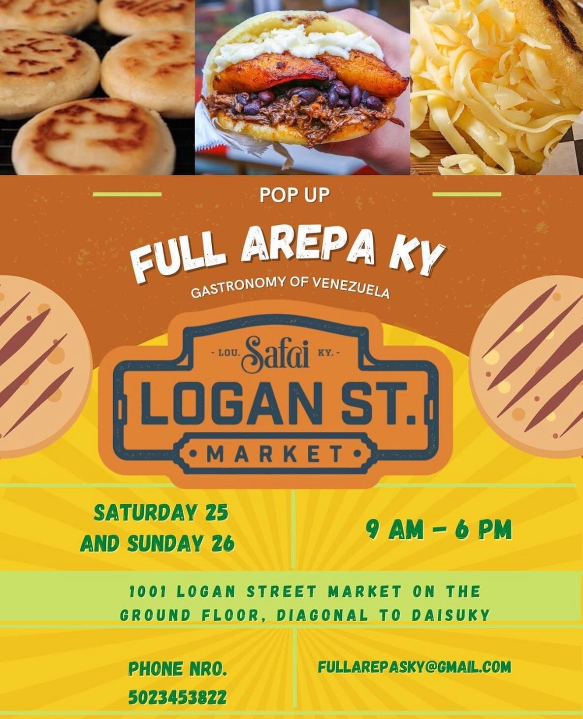 @fullarepaky pop-up has been serving up delicious arepas and more! They will be here again today, 9AM-6PM so  don&rsquo;t miss out!

Make time to shop around with our awesome makers and growers. 🤗

========
#Louisville #VisitLouisville #LouisvilleFo