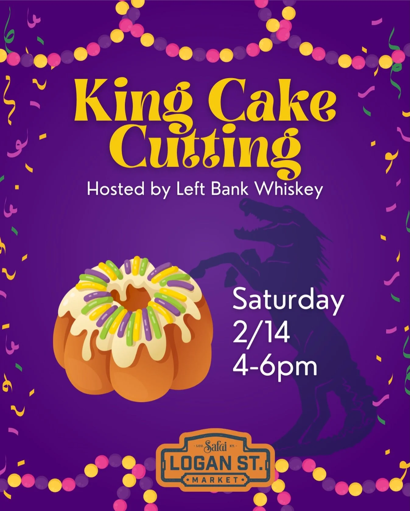 All hail the King (Cake) 👑🍰
We&rsquo;re cutting into Mardi Gras tradition with @leftbankwhisky this Saturday at Logan Street Market.
Come grab a slice, sip something good, and celebrate in full purple-green-gold fashion. ✨
📅 Saturday 2/14
⏰ 4&ndas