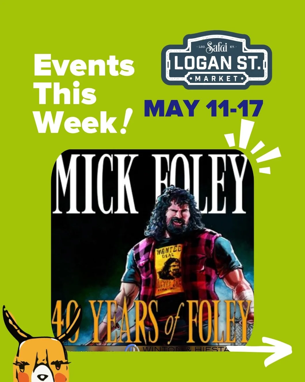 This week at Logan Street Market:
🤼 Mick Foley Comedy Night
🛍️ Community yard sale treasure hunting
🎨 Happy Clouds loading with Bob Ross 
🍴 Local eats
🛒 Small business shopping
🪴 And at least one impulse purchase you&rsquo;ll defend forever

Se
