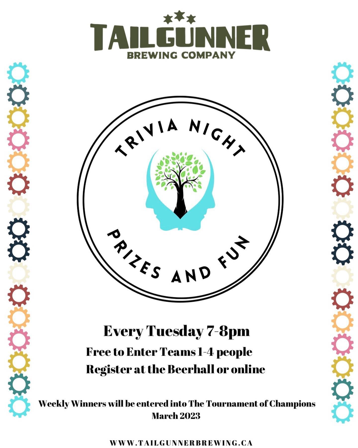 Trivia Tuesday! 

Join us tonight at 7pm for trivia night.  Six different teams have won so far, so grab some friends and come on down to join the fun! 

Free to play 
Teams 1-4 
7pm 

Message us to reserve your team! 

#trivia #yyc #craftbeer #yycbe