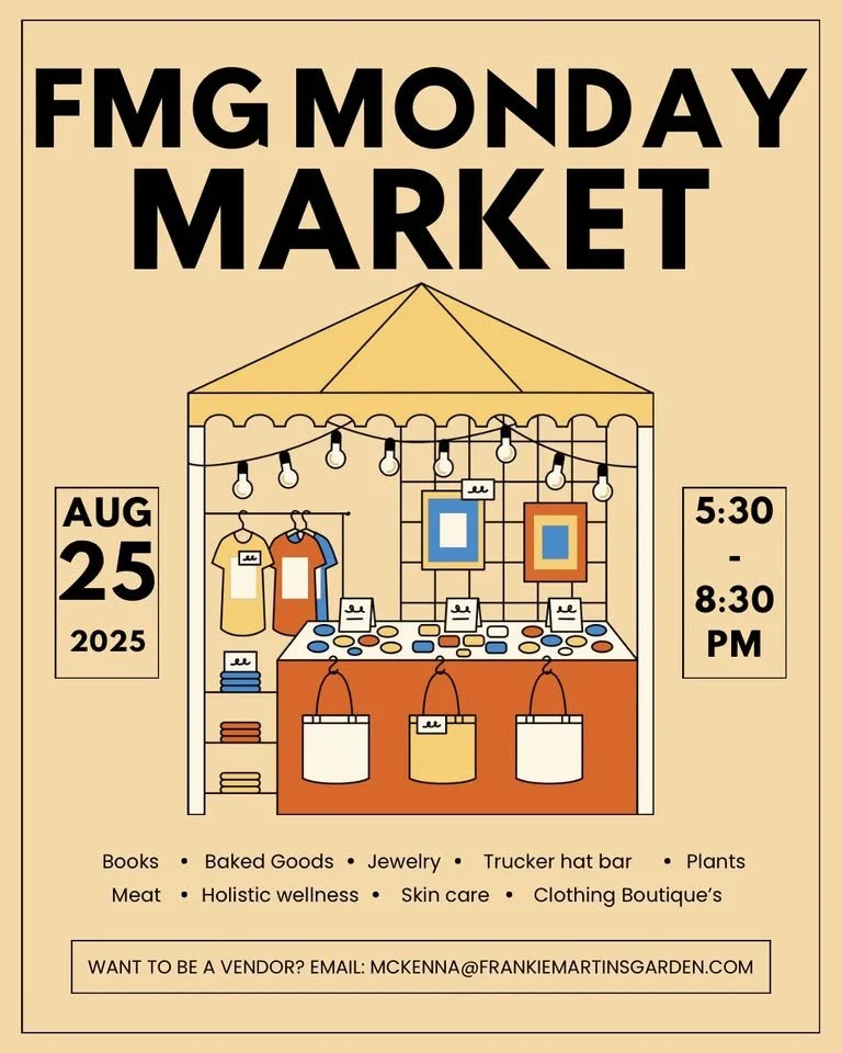 Shop: MONDAY MARKET @ Frankie Martin’s Garden