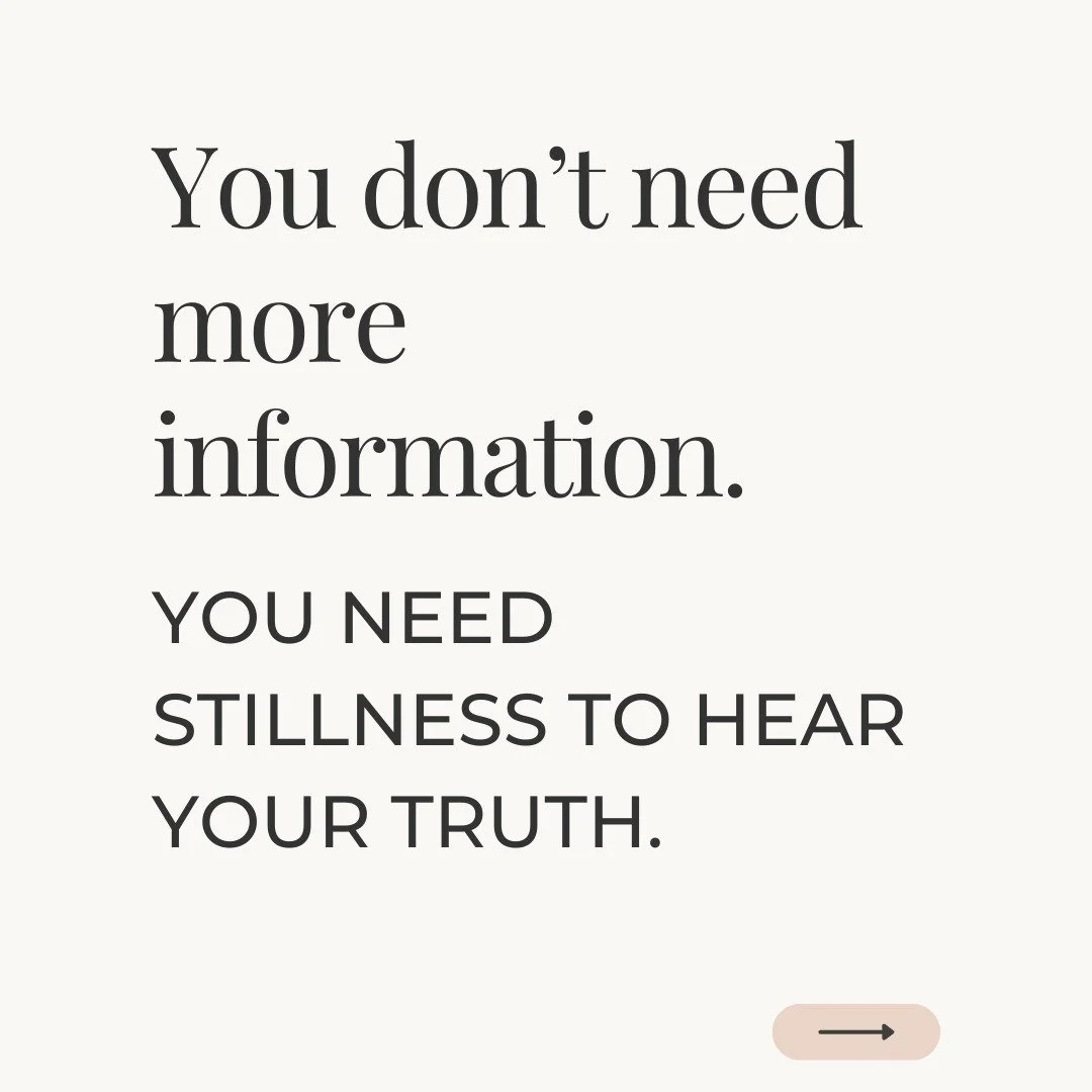 Your body doesn&rsquo;t heal in motion.
It heals in stillness.

You don&rsquo;t need to figure it all out.
You just need to feel what&rsquo;s true.