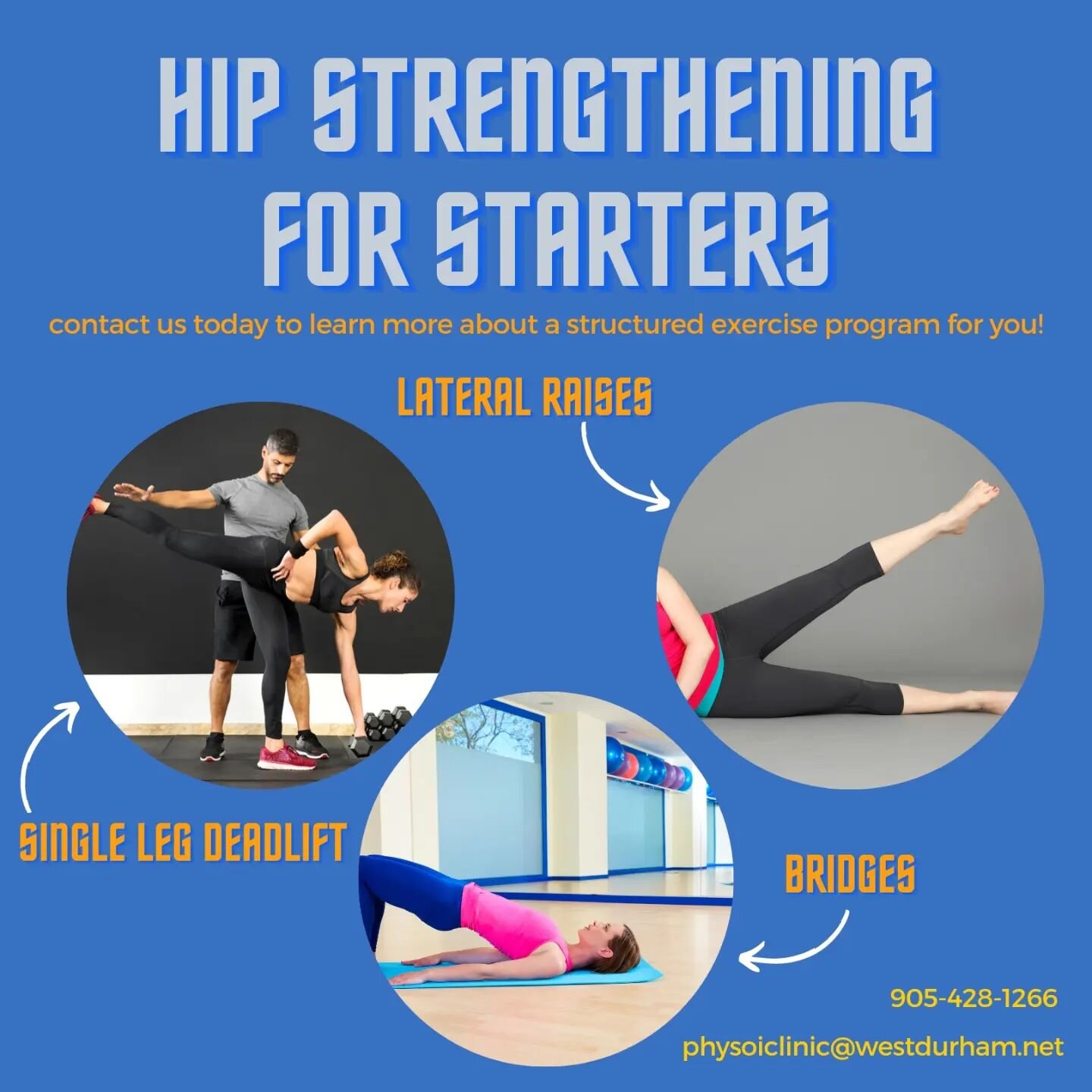 If you read our recent post about hip impingement syndrome, you may be wondering what exercises may be helpful in strengthening the muscles that support the hip joint.

Take a look at these exercises for starters ☝️!

Contact us today to book a consu
