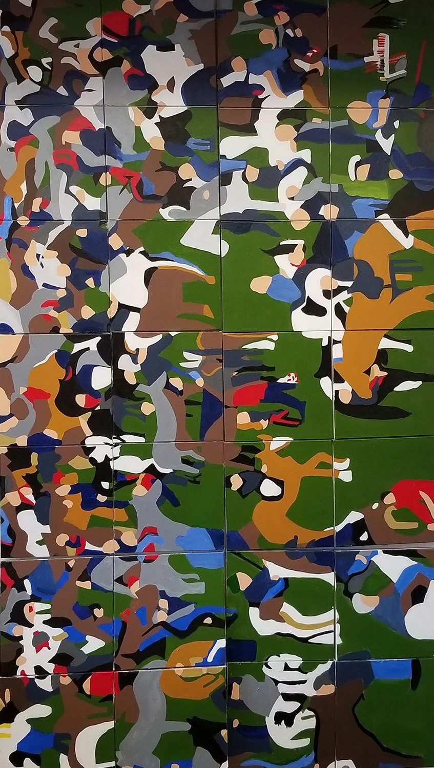 "Horses"
Acrylic on 28 12" x 12" Canvas
7' H x 4'W