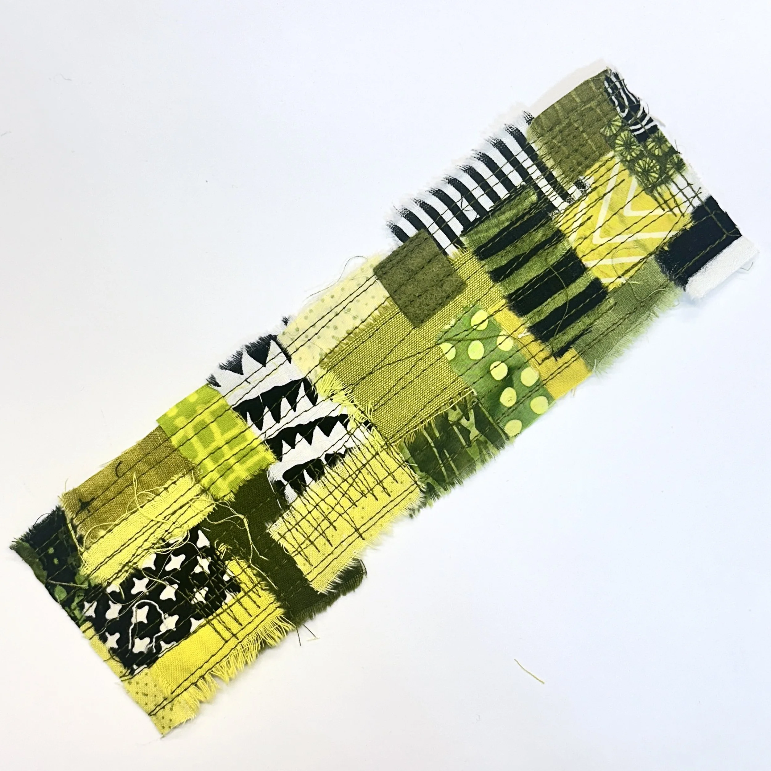 Chartreuse Fabric Snippet Roll 9.5" x 3"