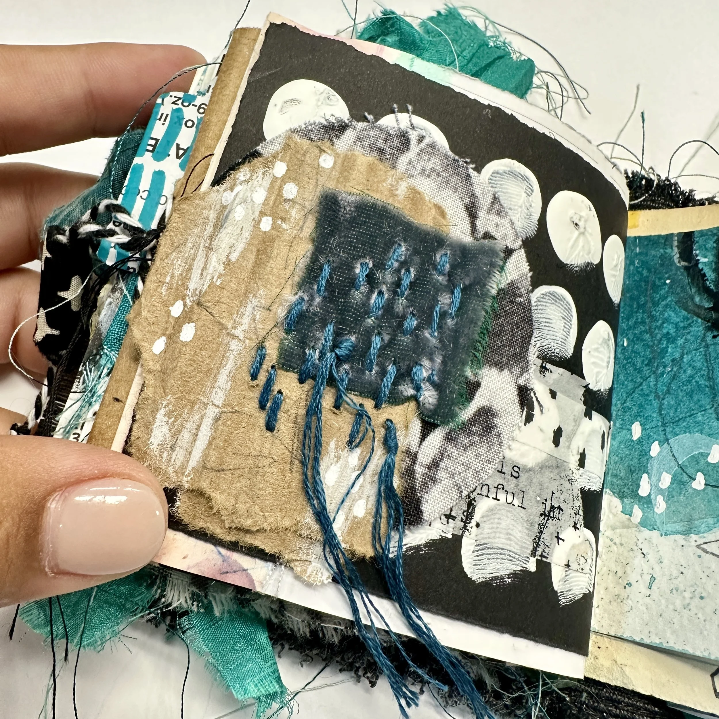 Collage &amp; Stitching in Art Journaling
