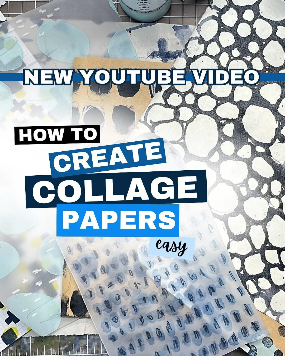 🚨New YouTube video alert 

Come join me for a relaxing studio session! Create easy, low effort collage papers - perfect for your next project. Whether you put them in your art journal or use them for your next artwork, these papers will be perfect. 