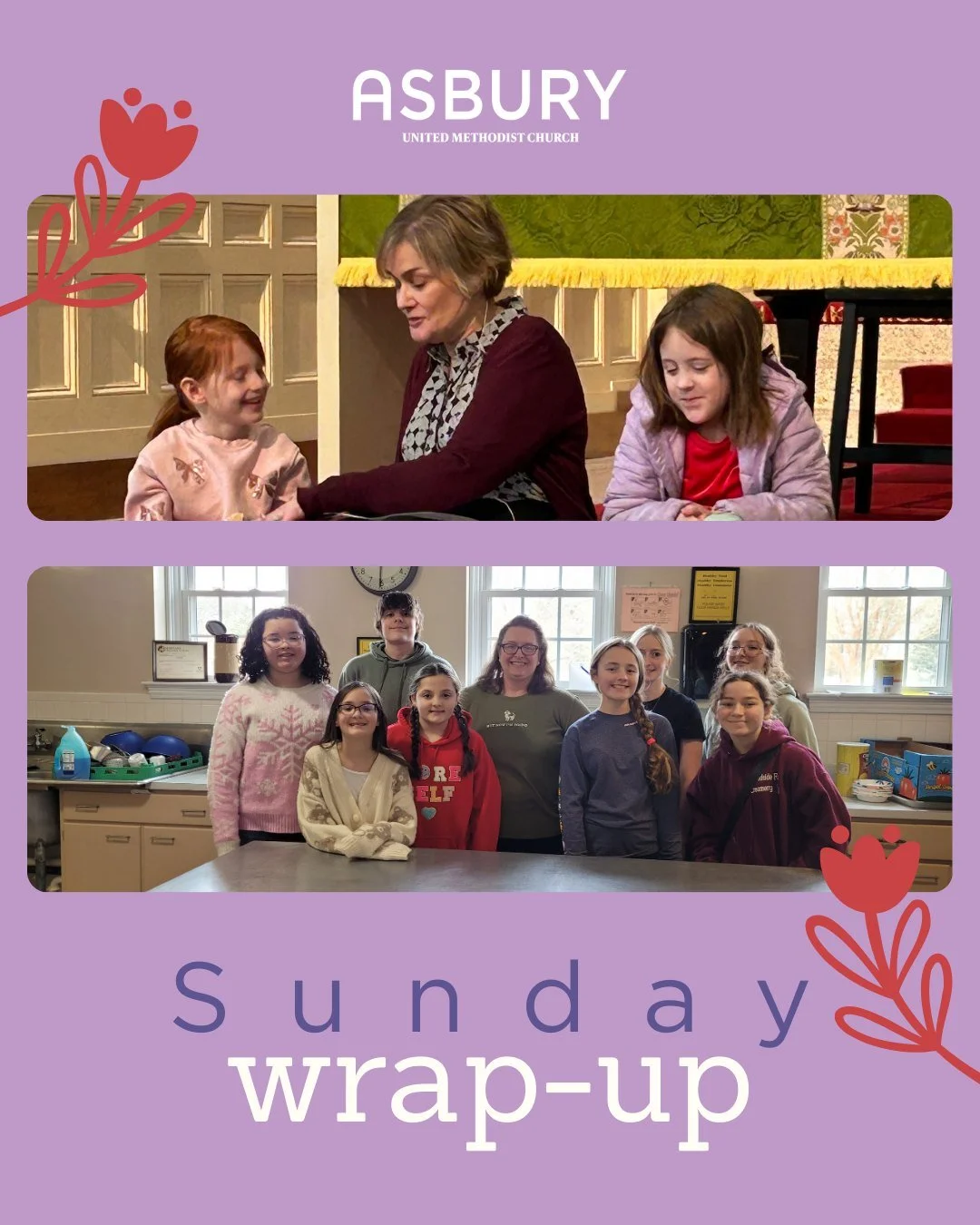 Sunday Wrap-Up: February 1

Yesterday, we started the new month with worship together!
It may be cold outside, but Asbury is full of warm love.

Today's wrap-up highlights the children and youth of Asbury as they learn in worship and Sunday School an