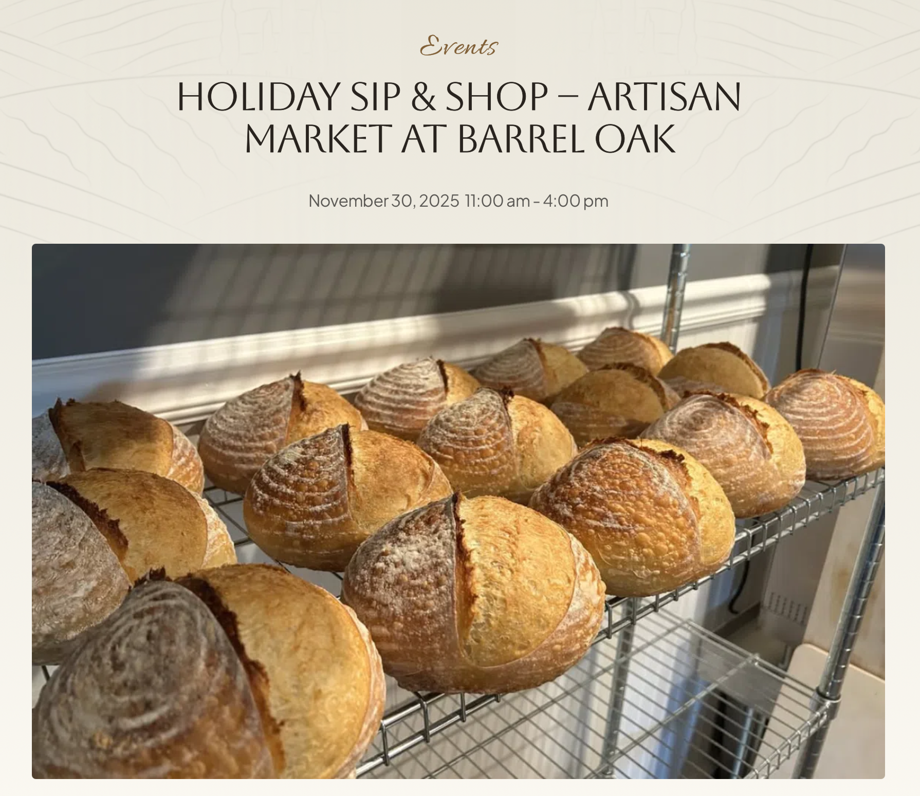 Holiday Sip & Shop | Barrel Oak Winery & Brewery